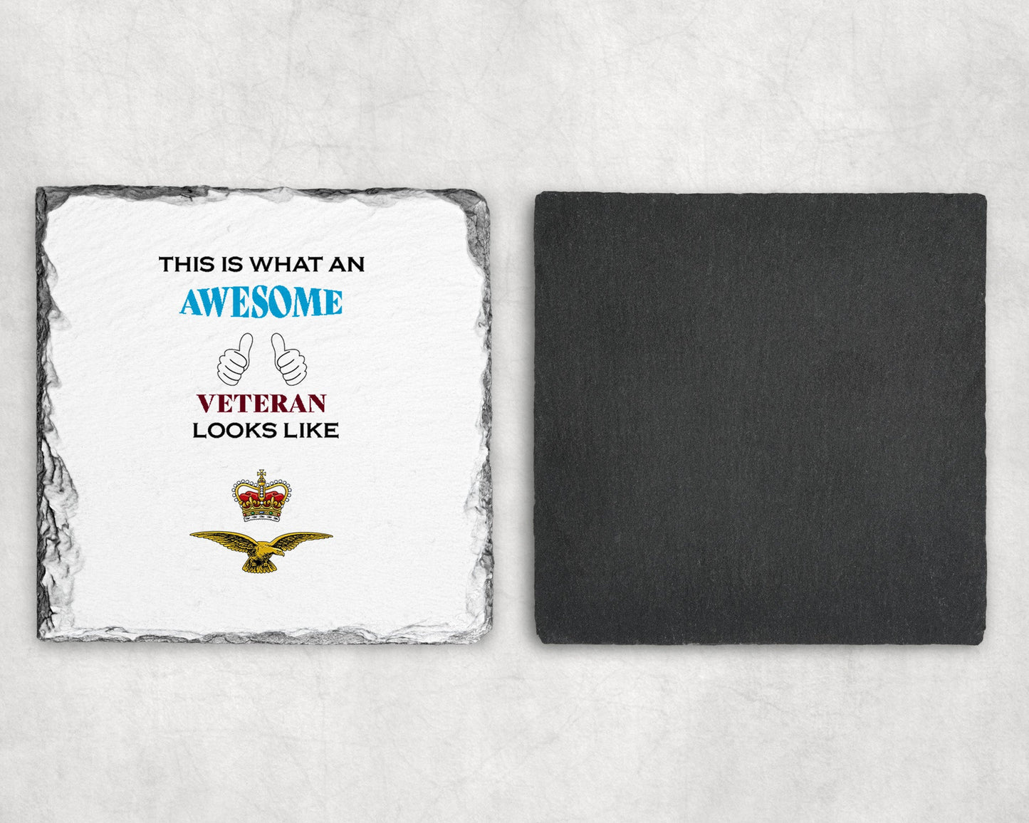 RAF Eagle & Crown - Veteran - Slate Coaster