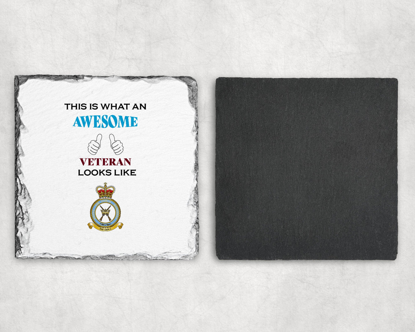 RAF Regiment - Veteran - Slate Coaster