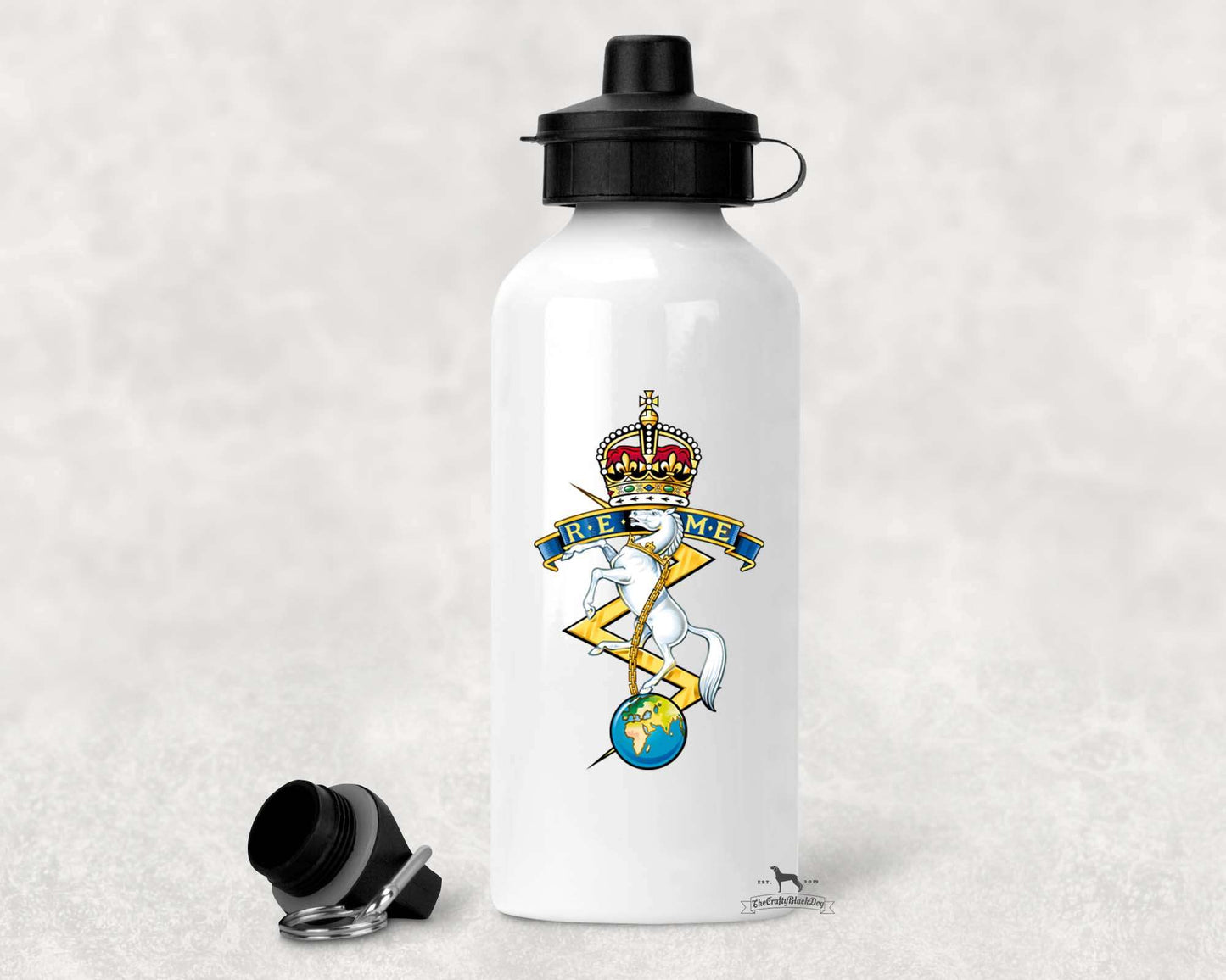 Royal Electrical and Mechanical Engineers - ALUMINIUM WATER BOTTLE (New King's Crown)