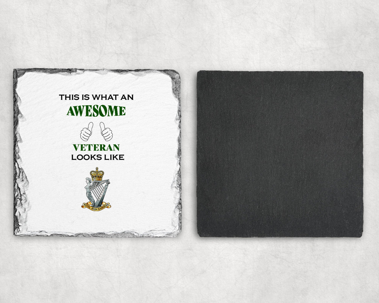 Royal Irish Rangers - Veteran - Slate Coaster