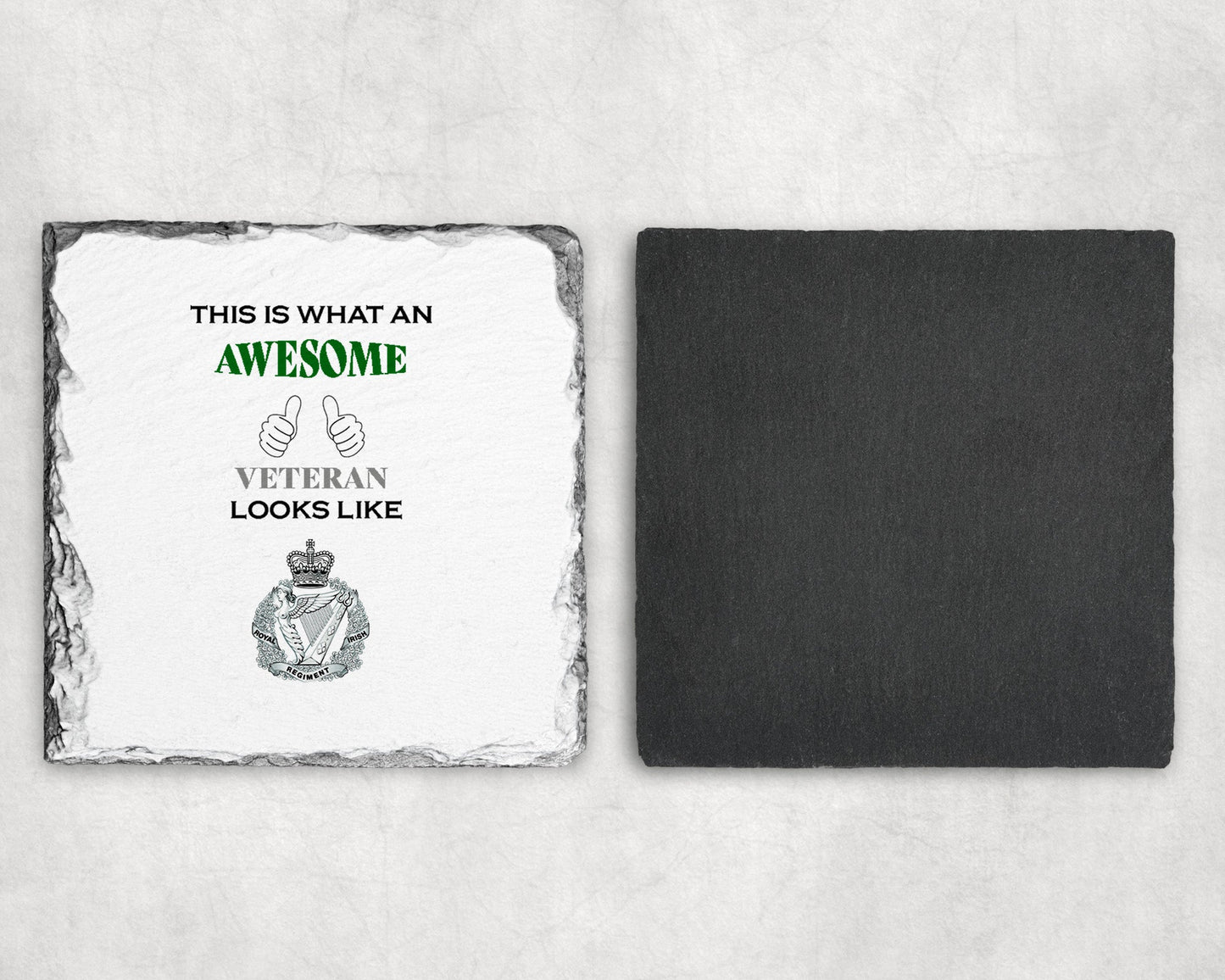 Royal Irish Regiment - Veteran - Slate Coaster