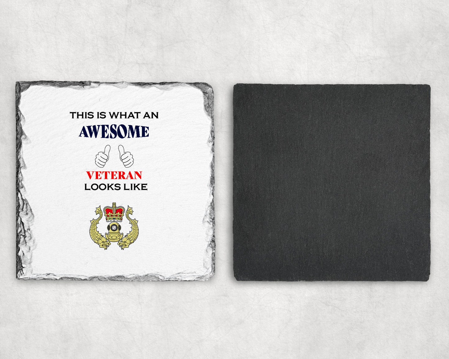 Royal Navy Diver - Veteran - Slate Coaster