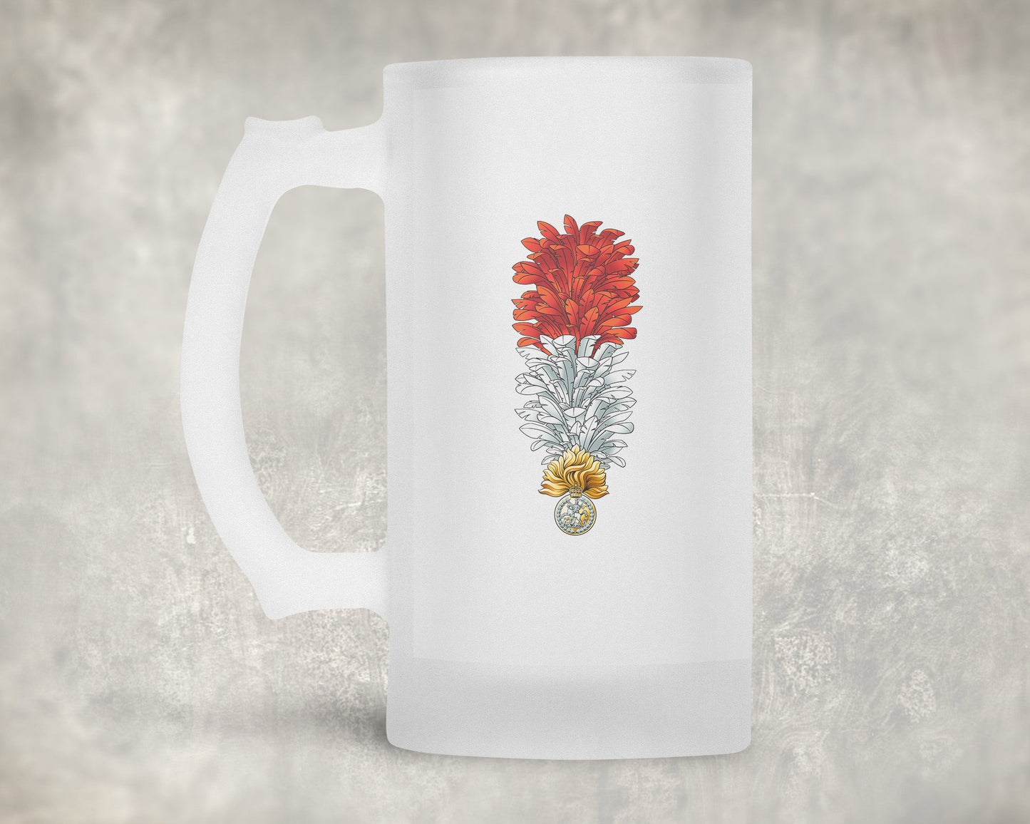 Royal Regiment Fusiliers Hackle KC - Frosted Stein