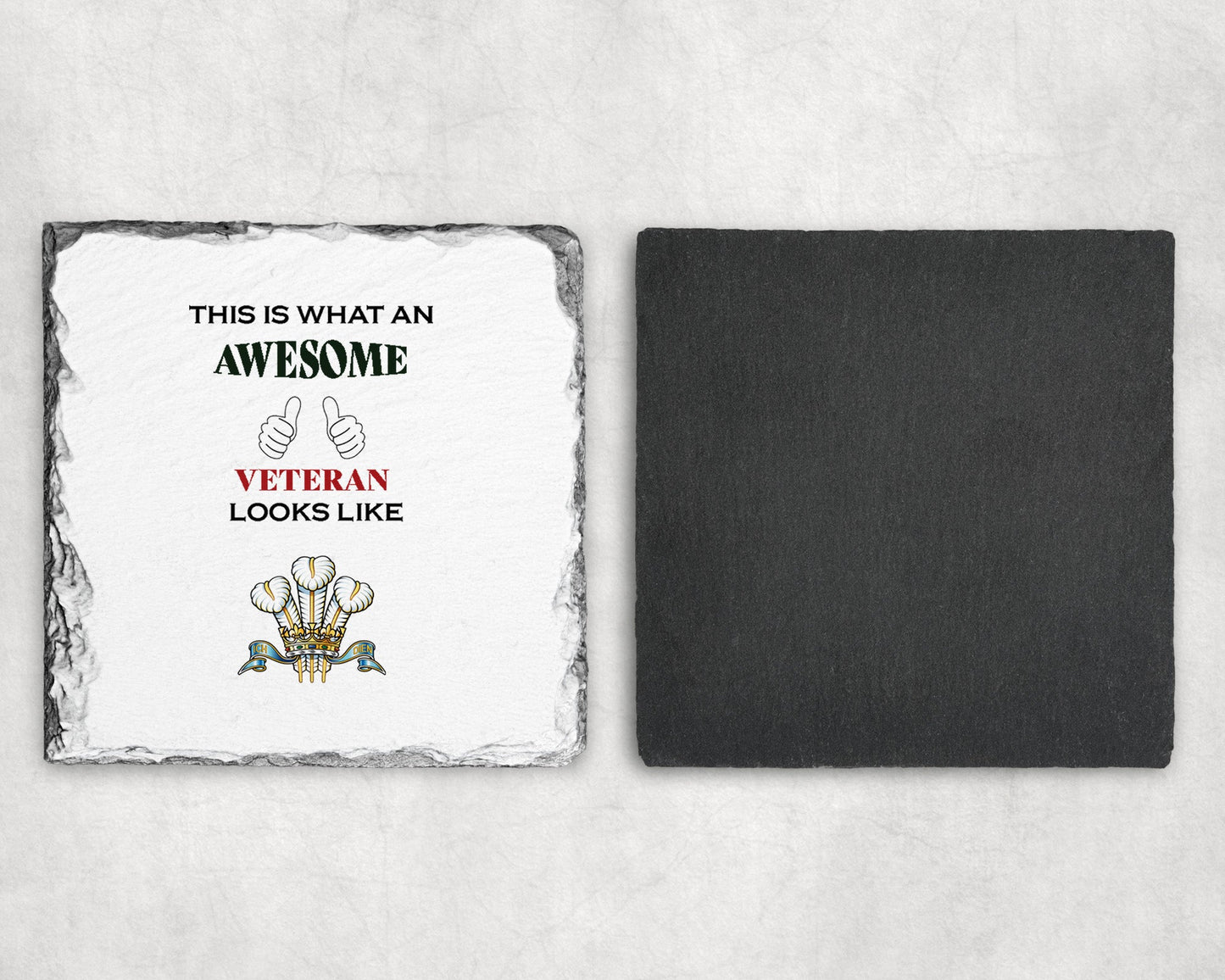 Royal Regiment of Wales - Veteran - Slate Coaster