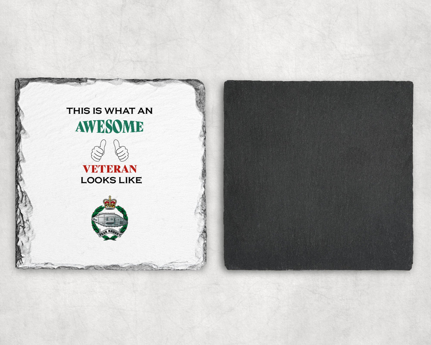 The Royal Tank Regiment - Veteran - Slate Coaster