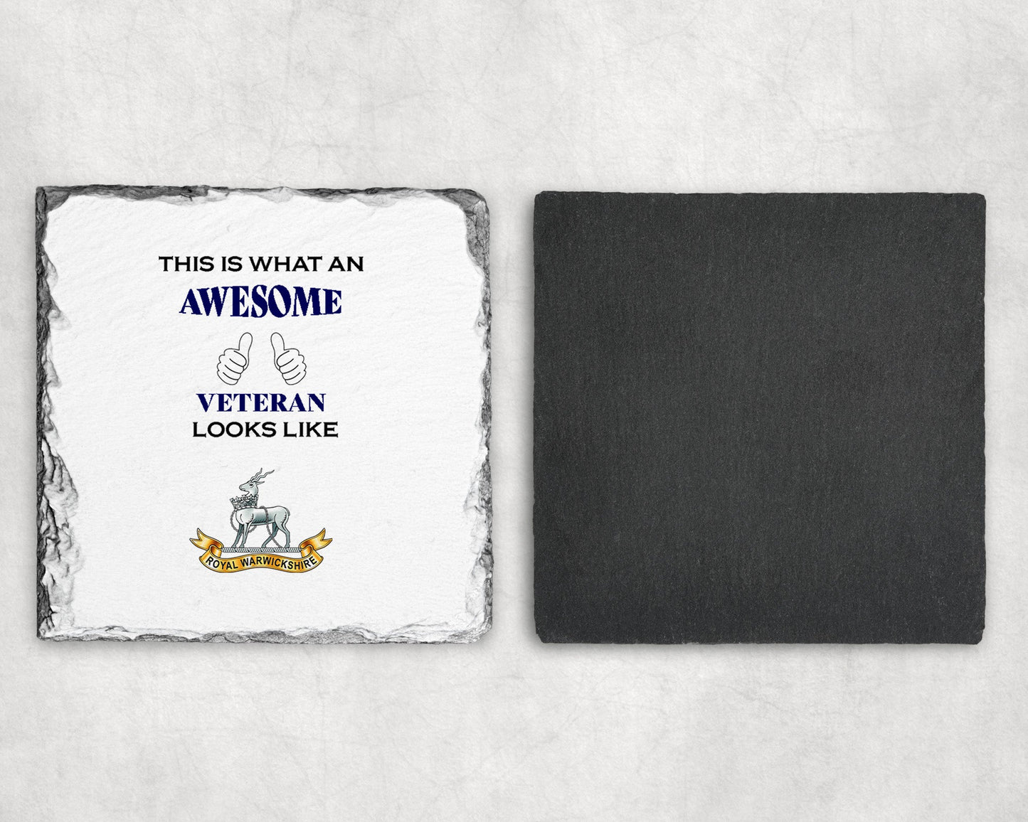 Royal Warwickshire Regiment - Veteran - Slate Coaster