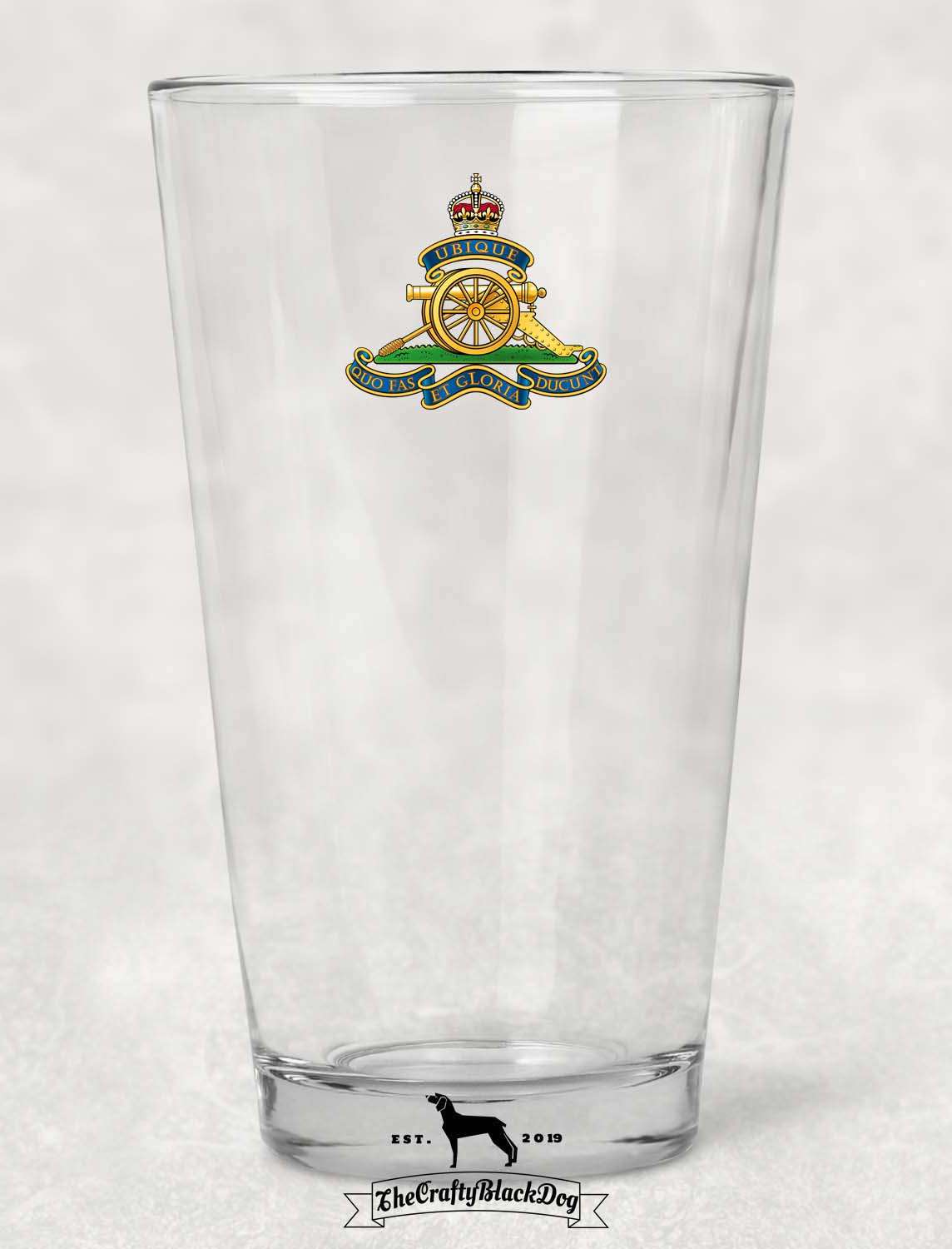 Royal Artillery - Pint Glass (New King's Crown)