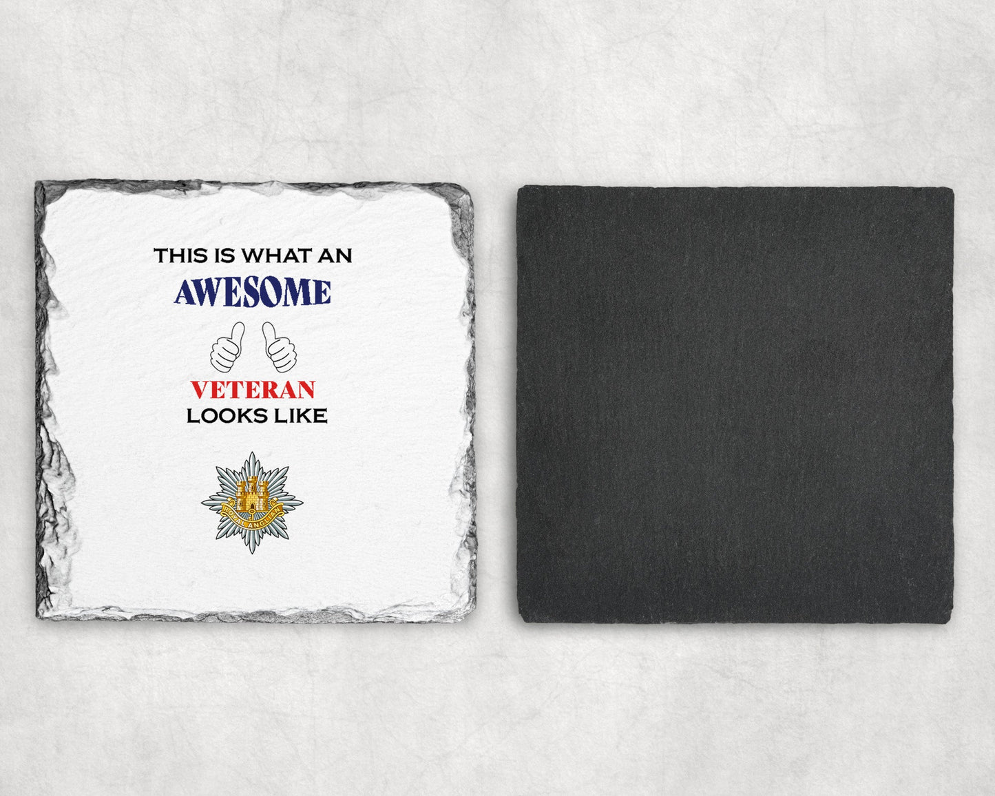 The Royal Anglian Regiment - Veteran - Slate Coaster