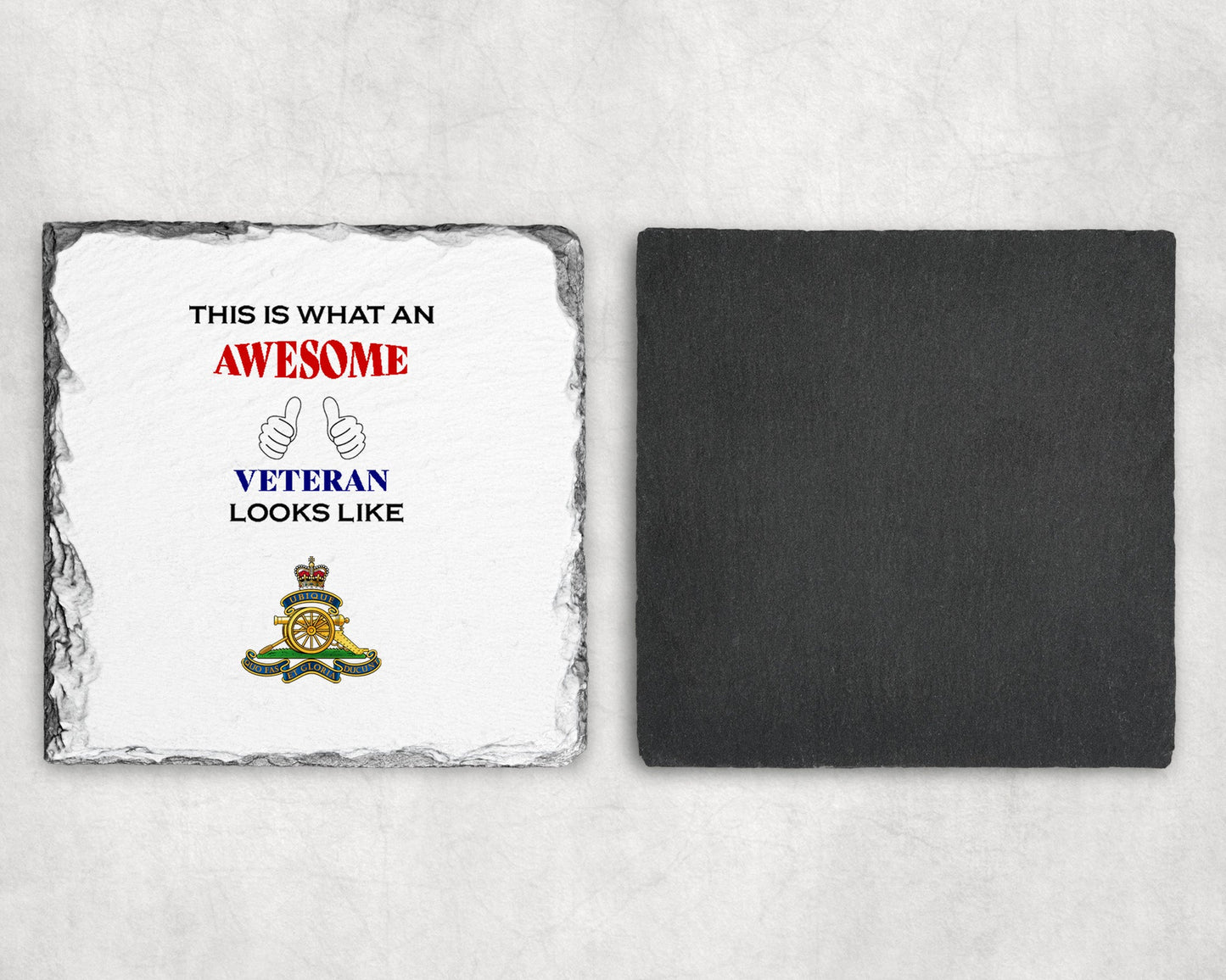 Royal Artillery - Veteran - Slate Coaster