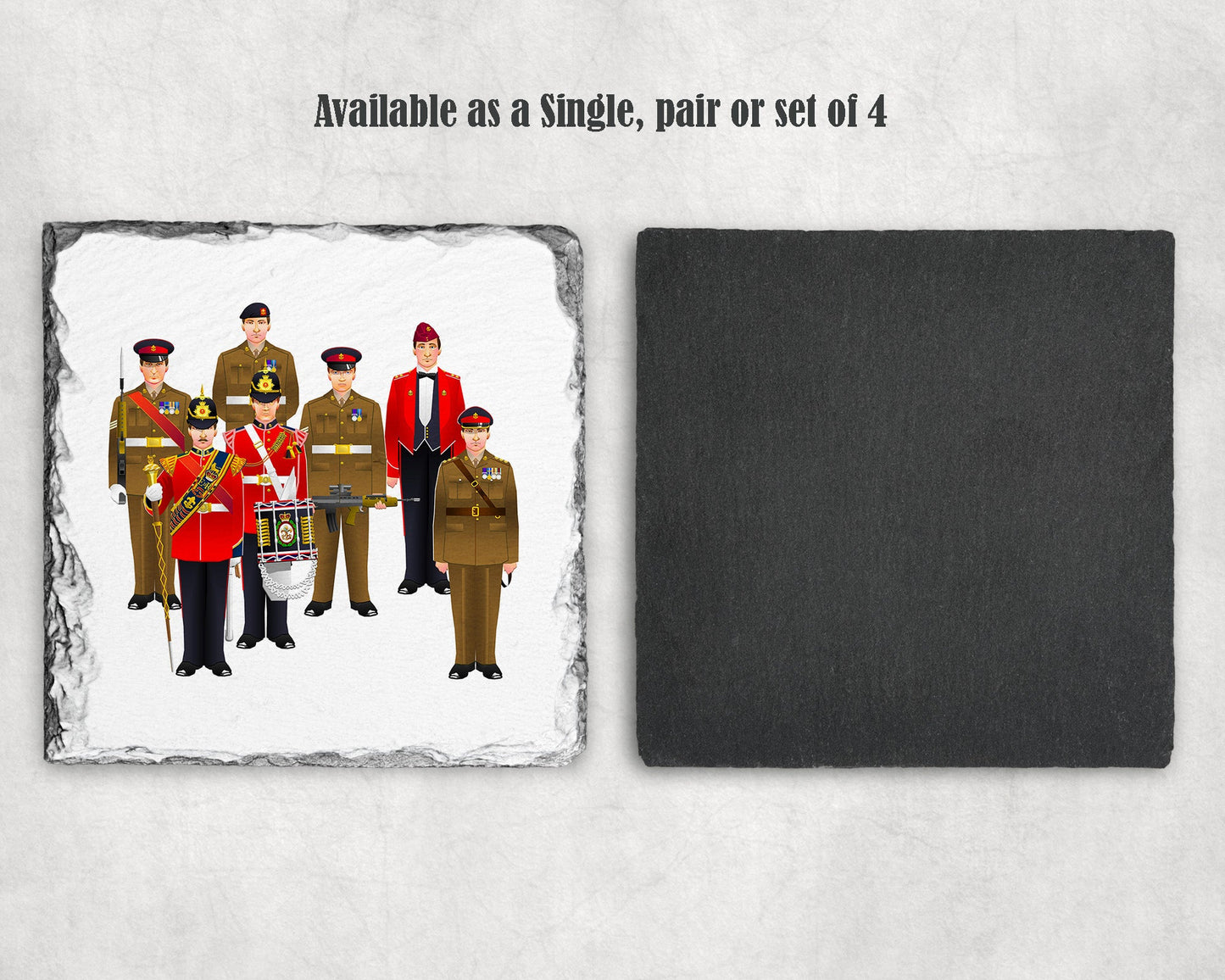 Kings Regiment - Uniform Slate Coaster
