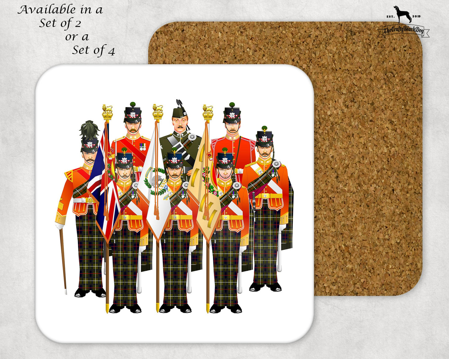 Highland Light Infantry - Uniform Coaster Set