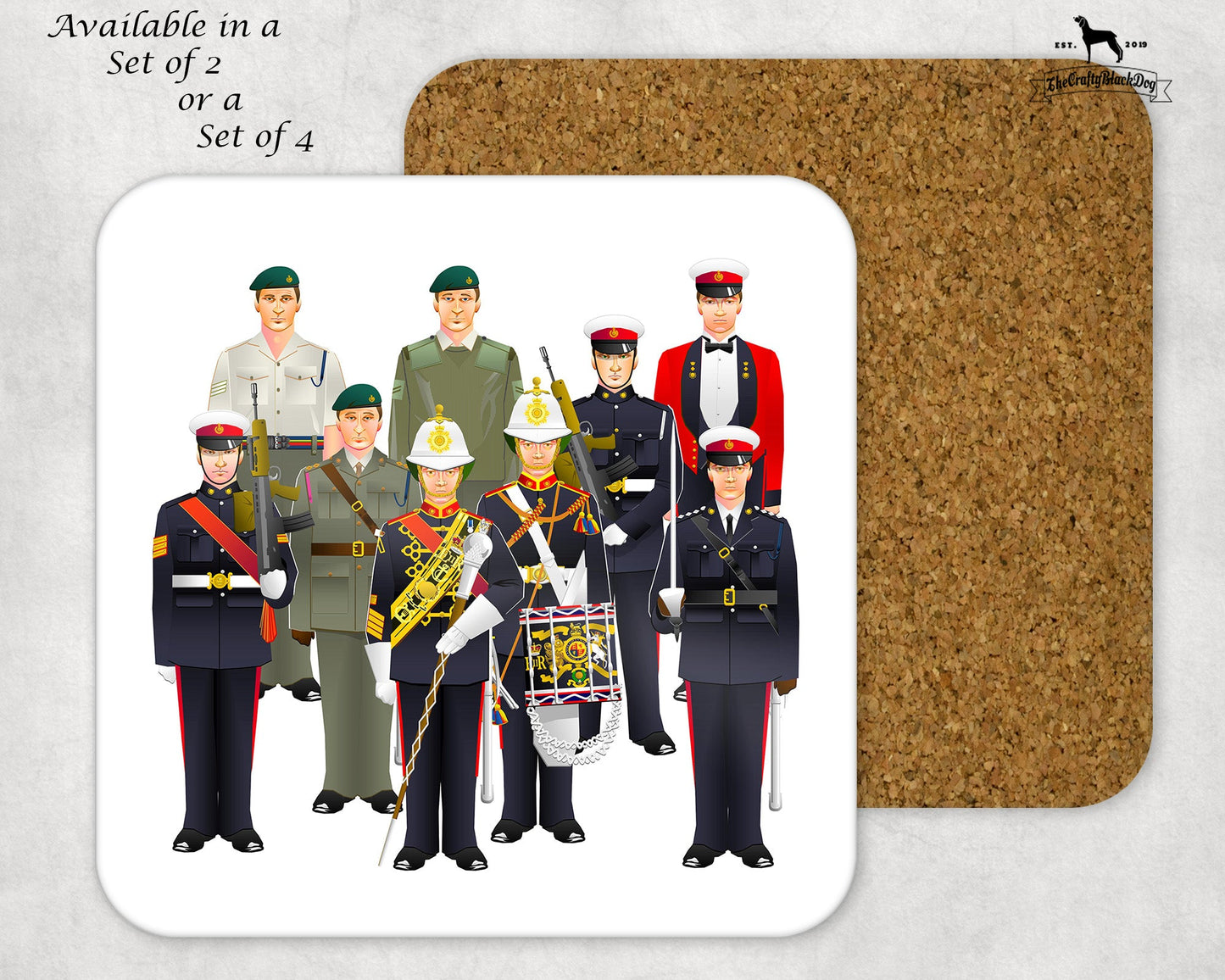 Royal Marines Corps Crest - Uniform Coaster Set