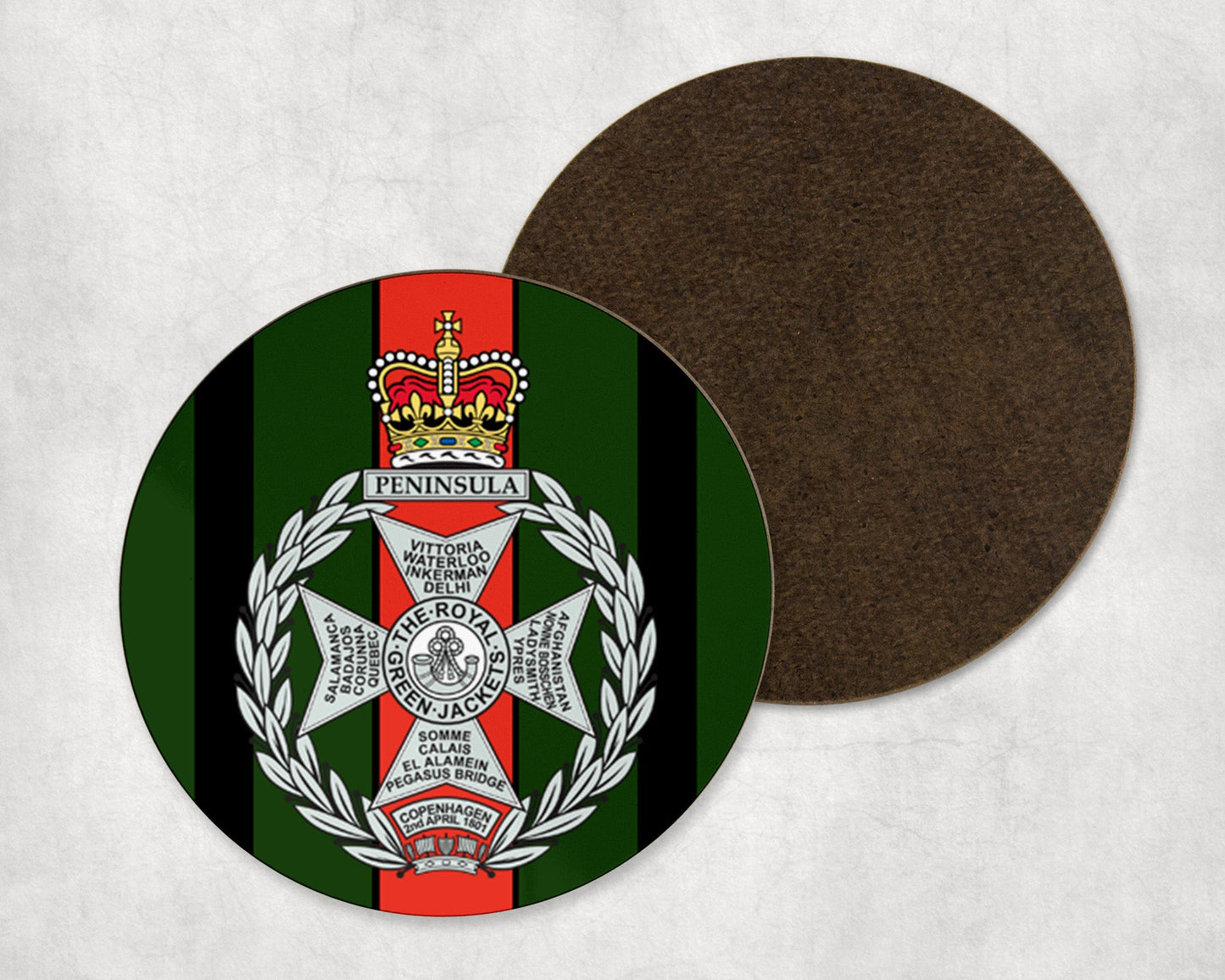 Royal Green Jackets - Round Coaster Set