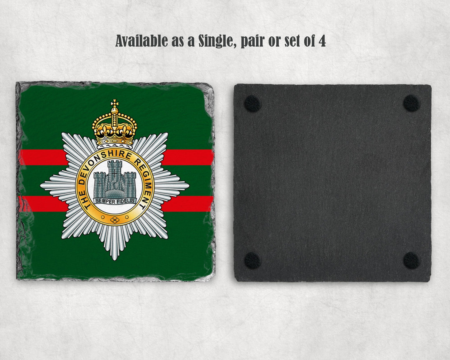 Devonshire & Dorset Regiment - Slate Coaster