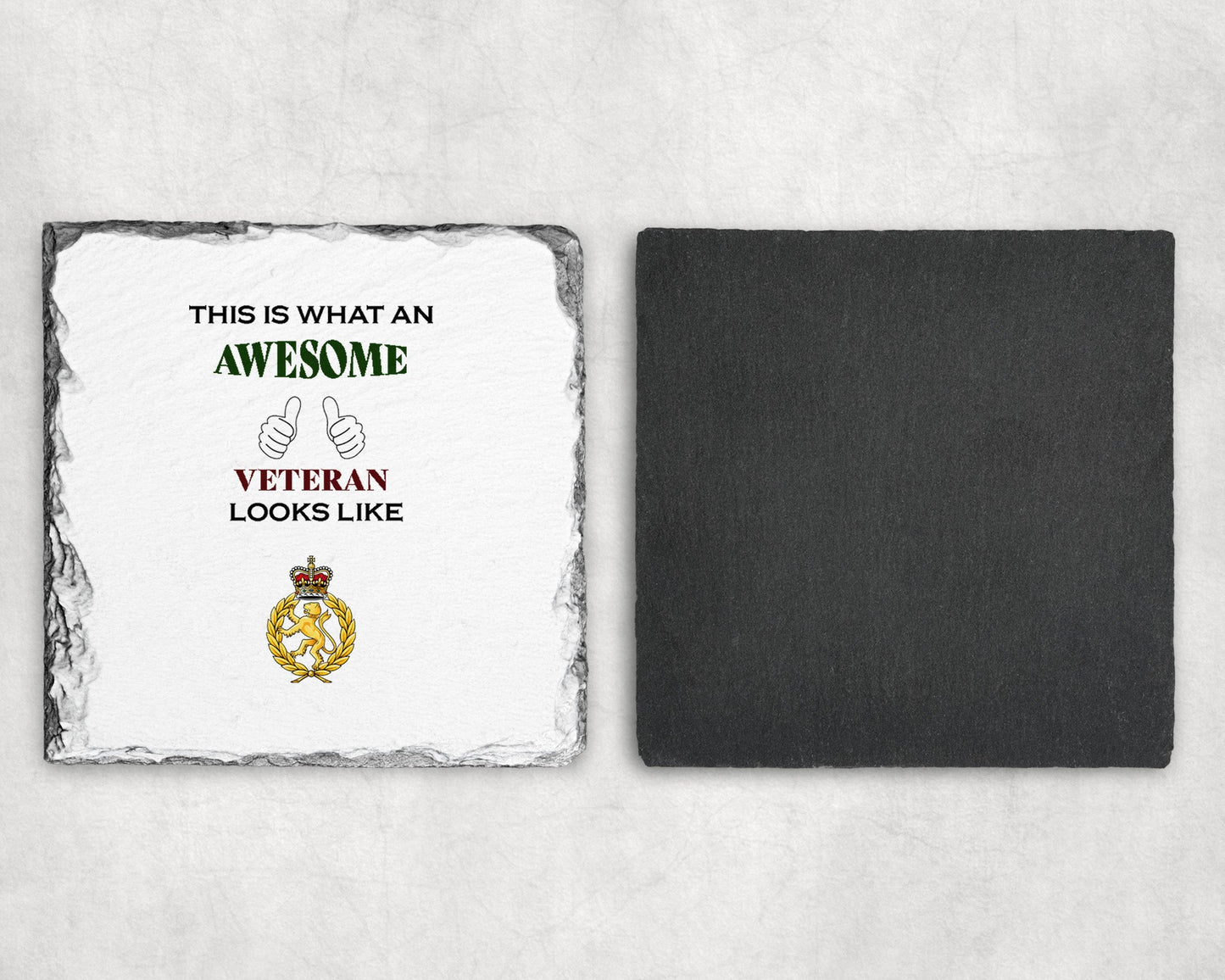 WRAC - Veteran - Slate Coaster