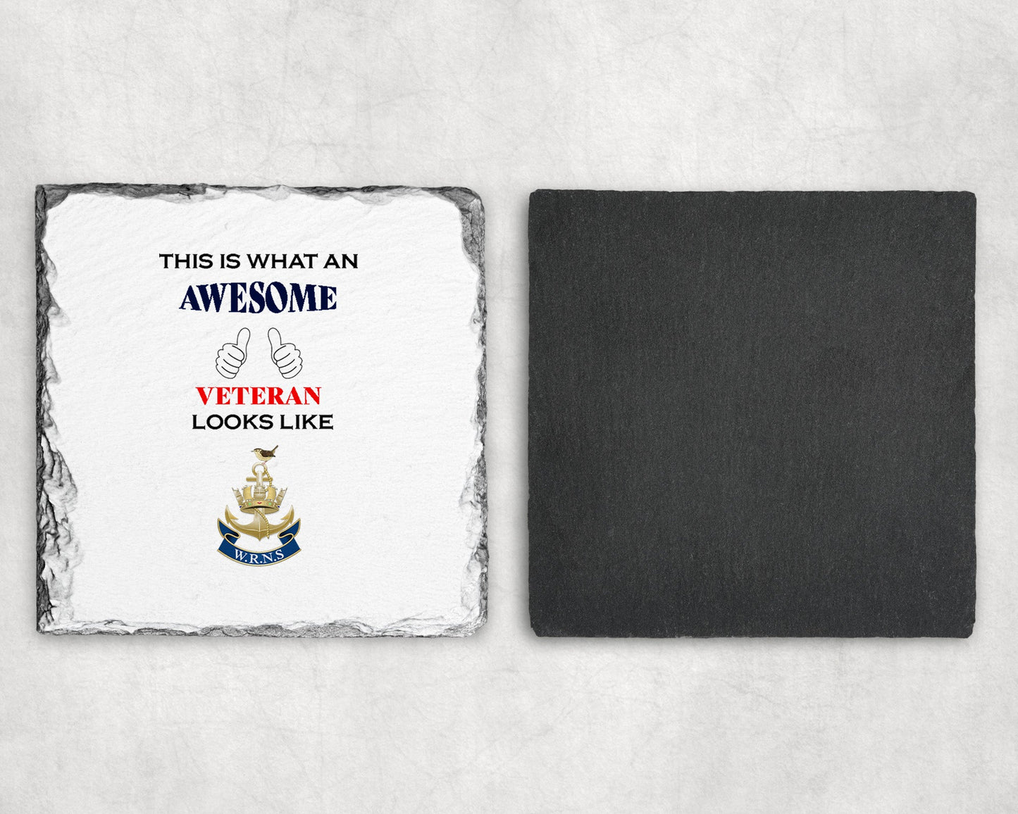 WRNS - Veteran - Slate Coaster