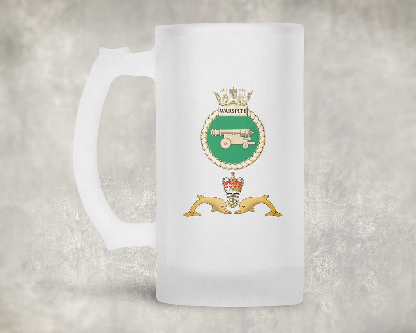 HMS Warspite - Frosted Stein/Tankard/Beer Mug - Frosted Stein/Tankard/Beer Mug