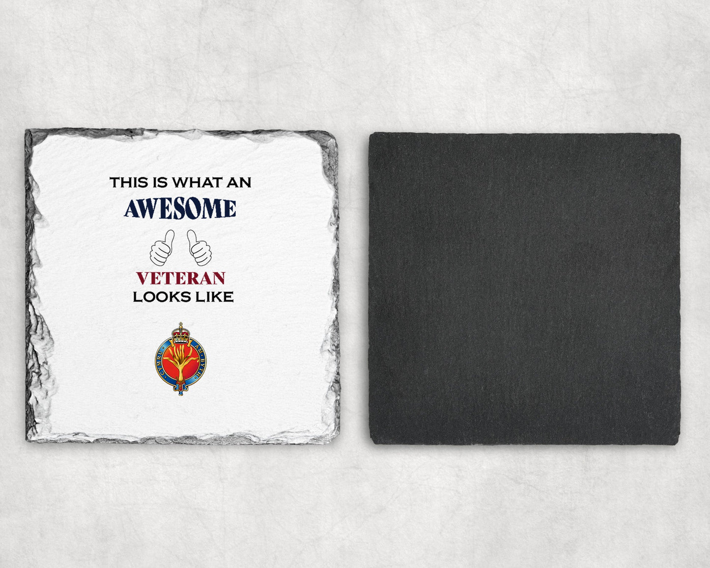 Welsh Guards Cypher KC - Veteran - Slate Coaster