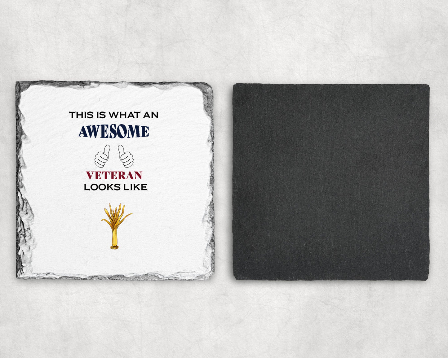 Welsh Guards Cap Badge - Veteran - Slate Coaster