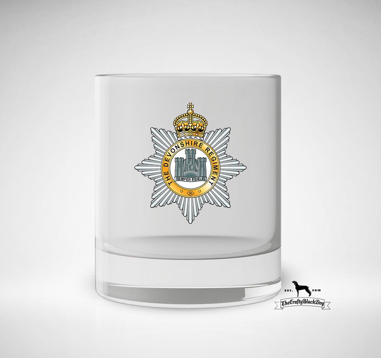 Devonshire Regiment - Whiskey/Spirit Glass