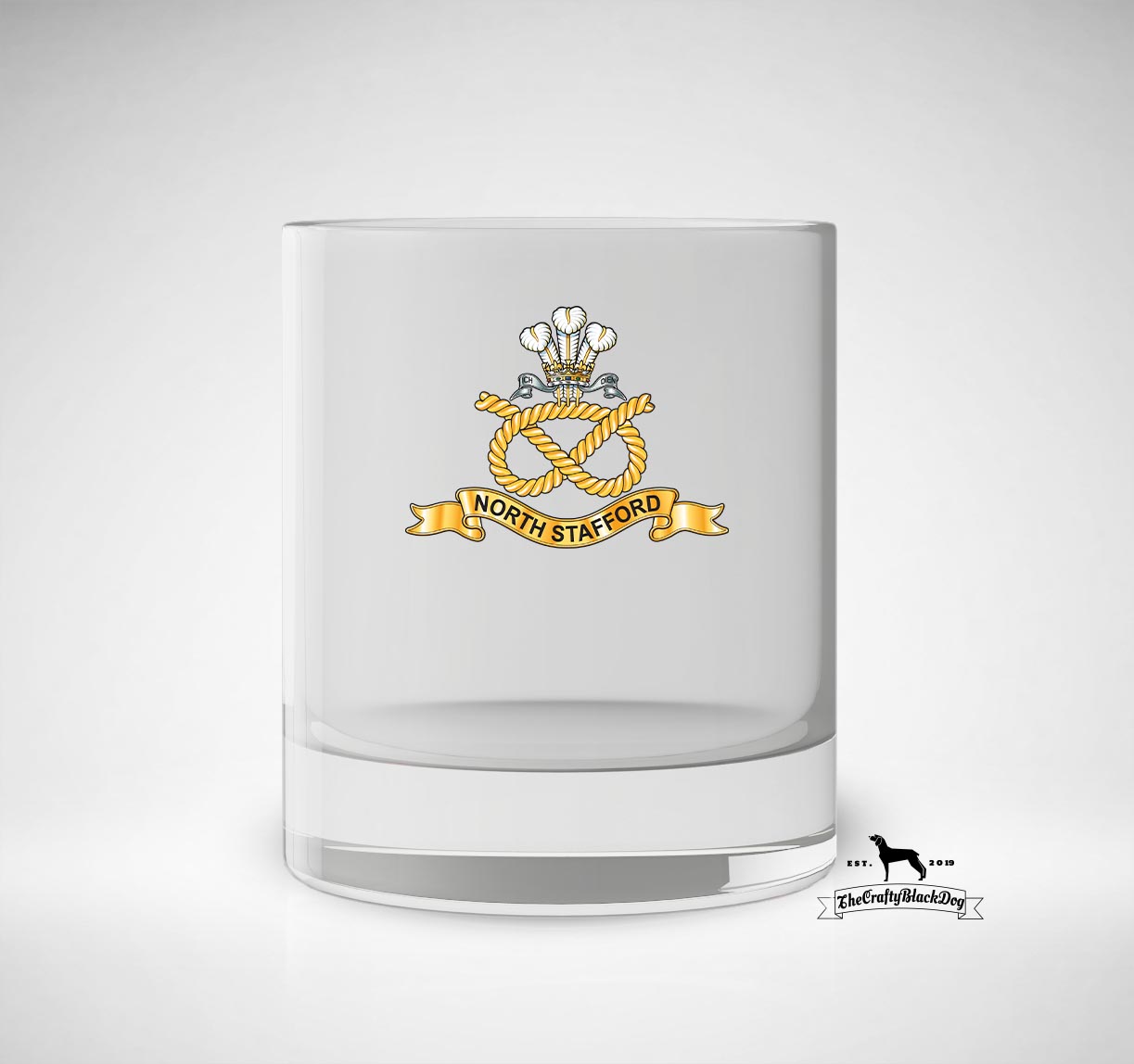 North Staffordshire Regiment - Whiskey/Spirit Glass