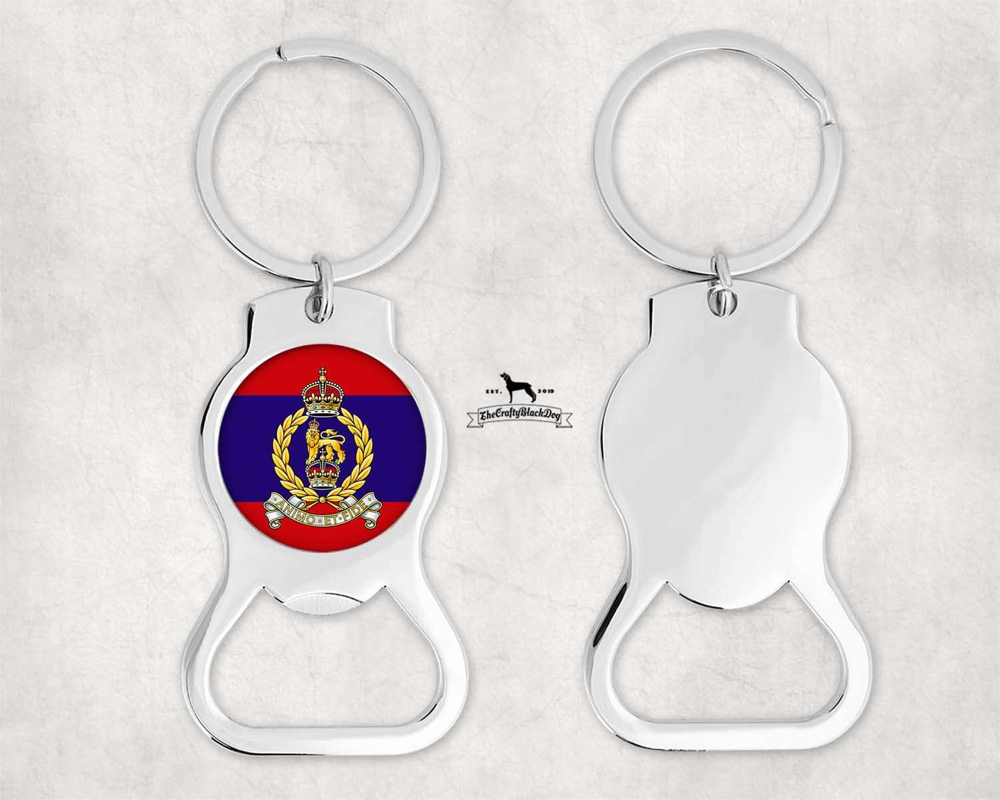 Adjutant Generals Corps - Bottle Opener Keyring (New King's Crown)