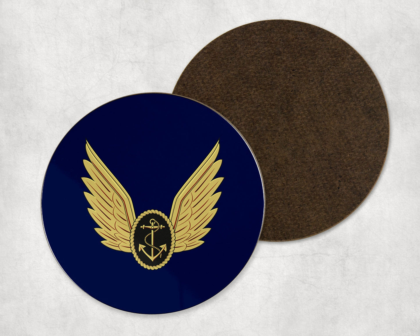 Royal Navy Aircrewman Wings - Round Coaster Set