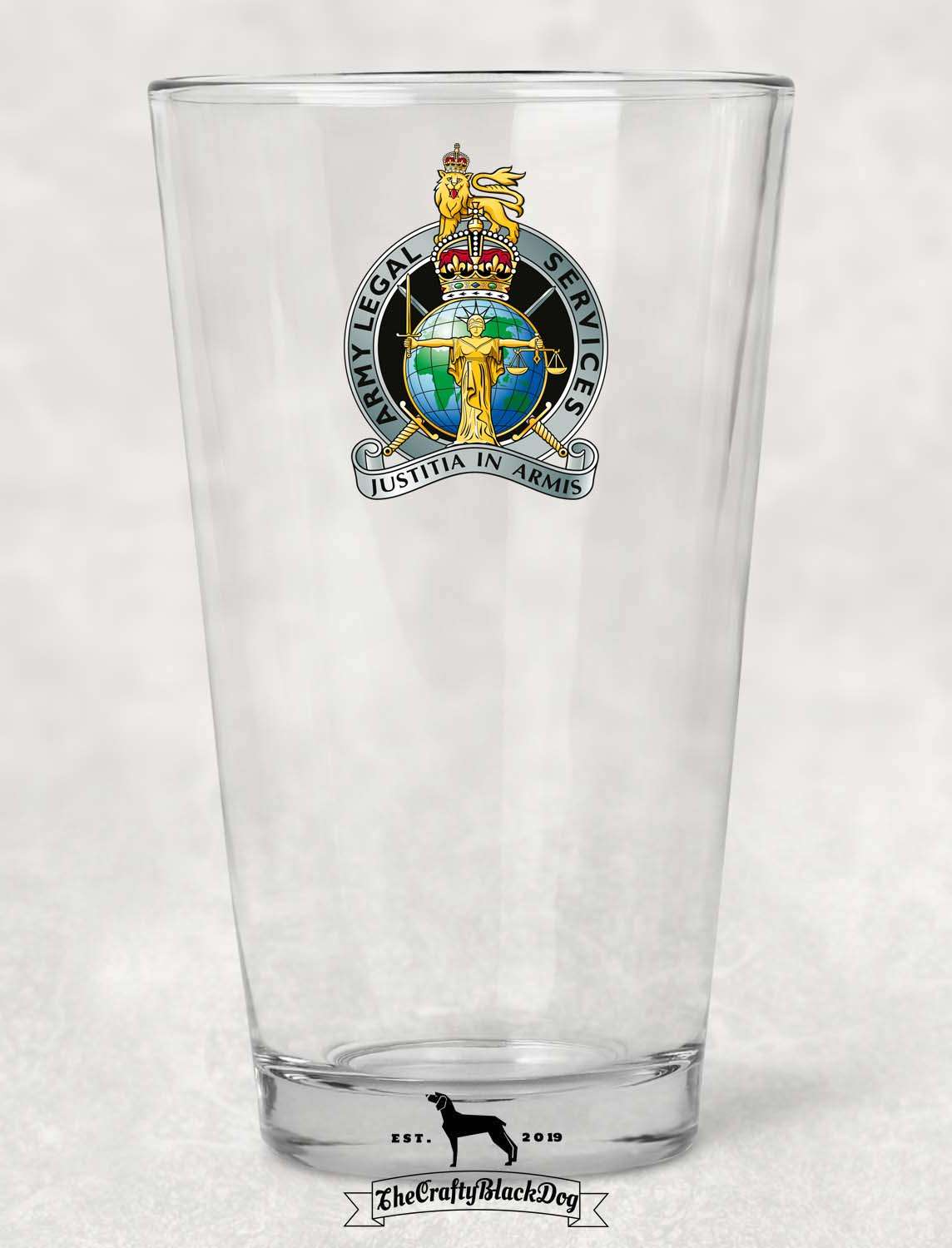 Army Legal Services Branch - Pint Glass (New King's Crown)