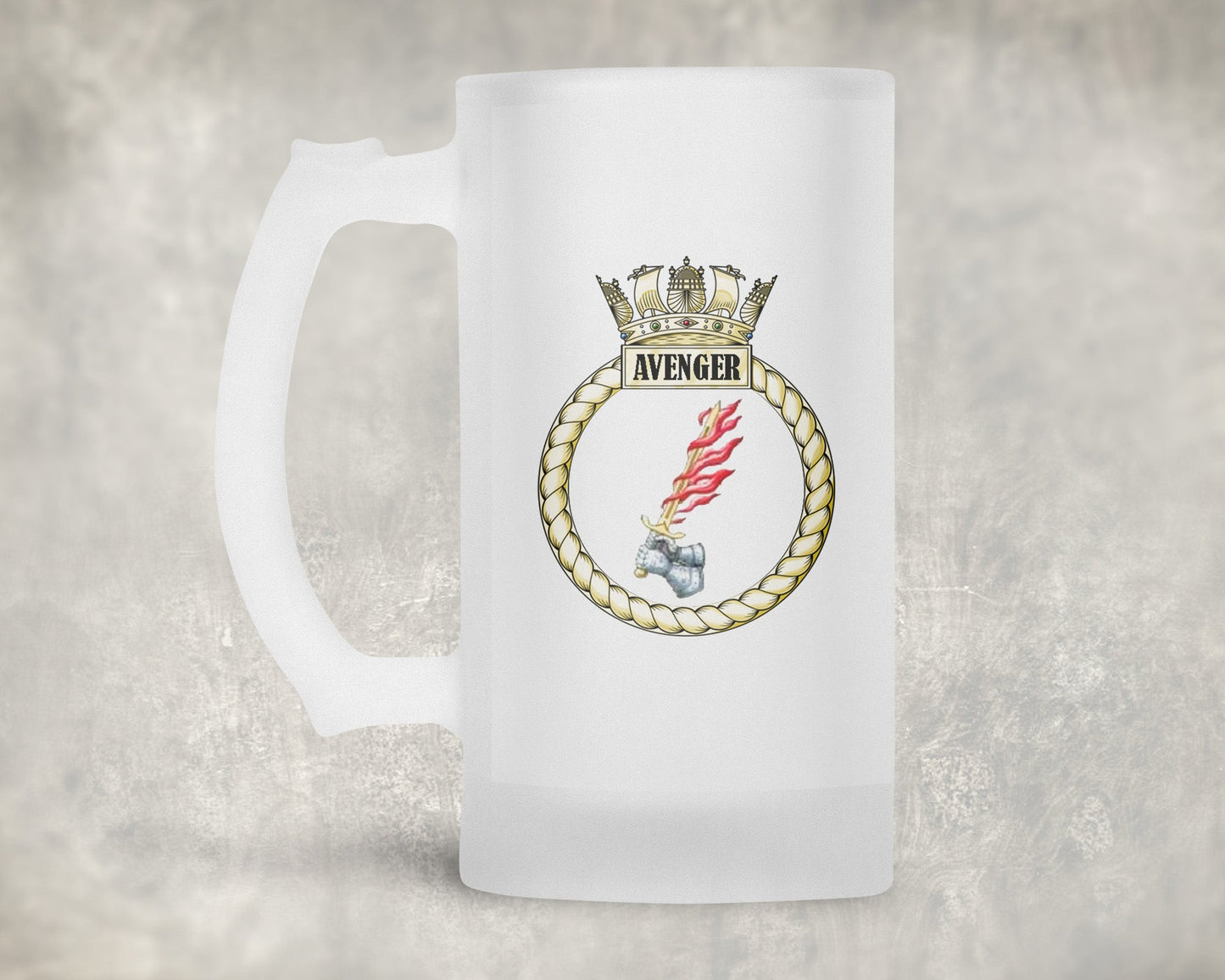 HMS Avenger - Frosted Stein/Tankard/Beer Mug - Frosted Stein/Tankard/Beer Mug