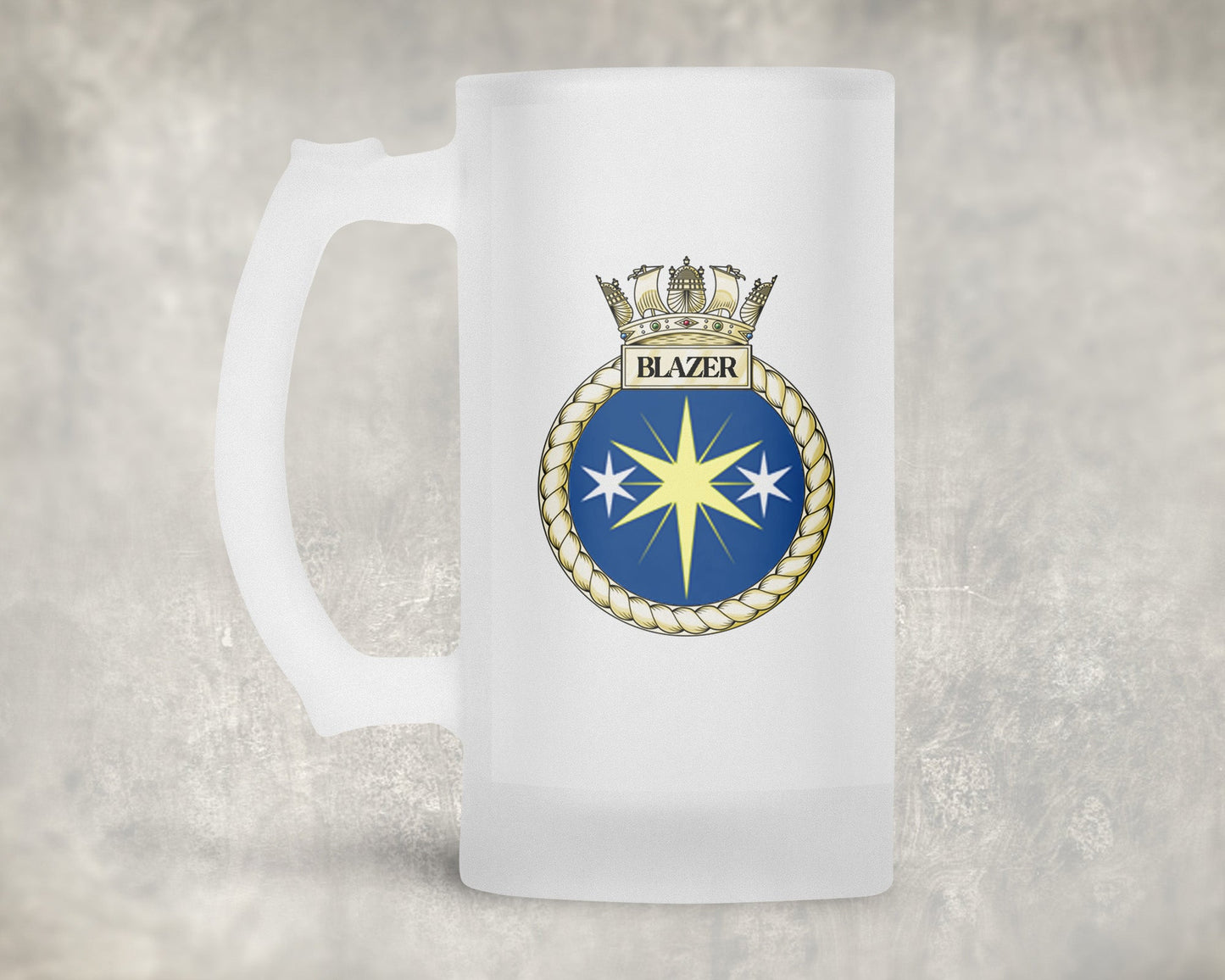 HMS Blazer - Frosted Stein/Tankard/Beer Mug - Frosted Stein/Tankard/Beer Mug
