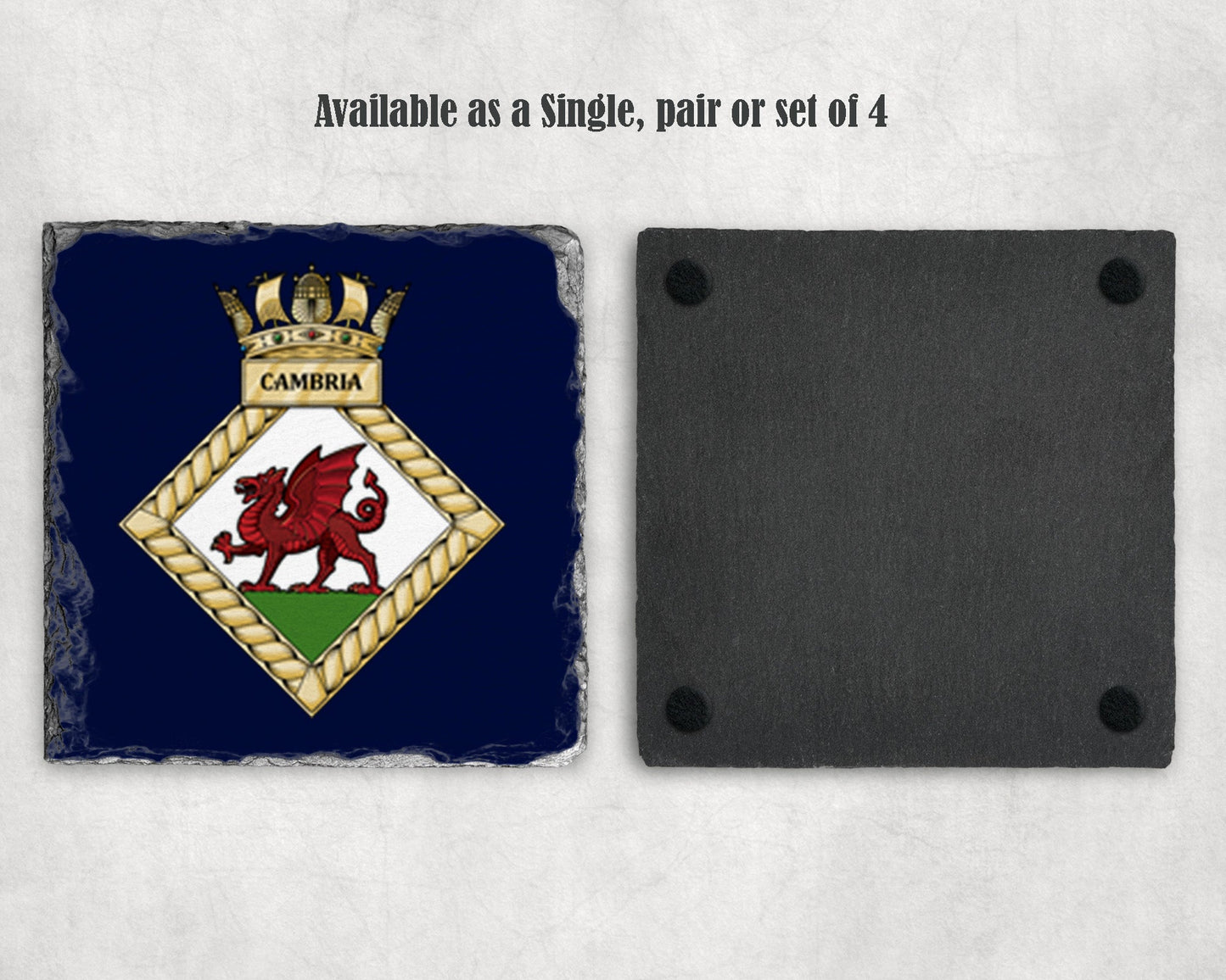 HMS Cambria - Slate Coaster