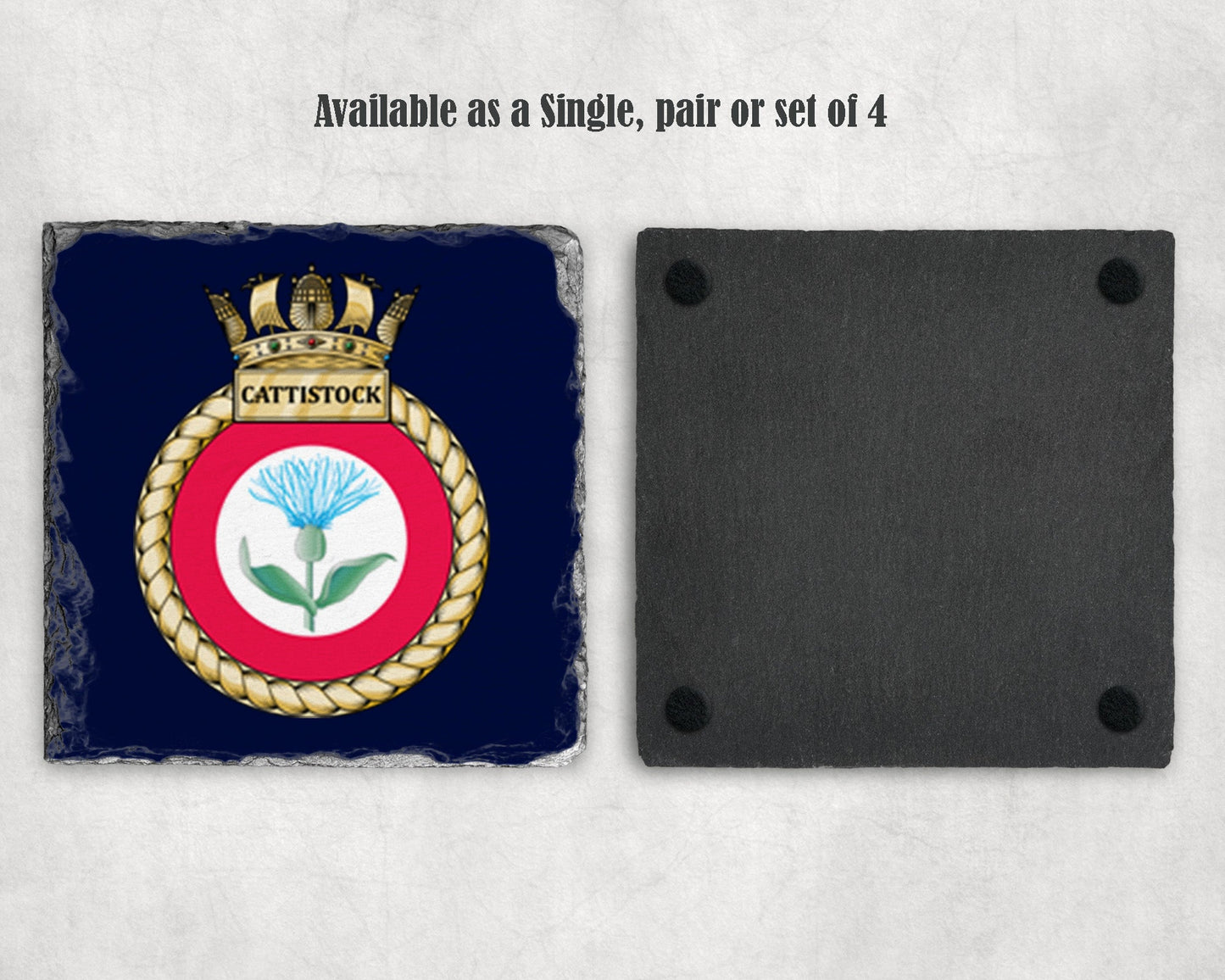 HMS Cattistock - Slate Coaster