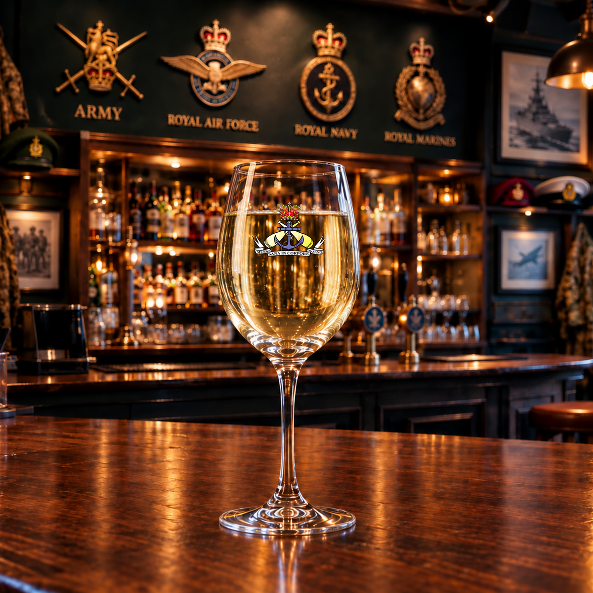 Royal Navy PTI (Club Swinger) - Wine Glass | The Crafty Black Dog