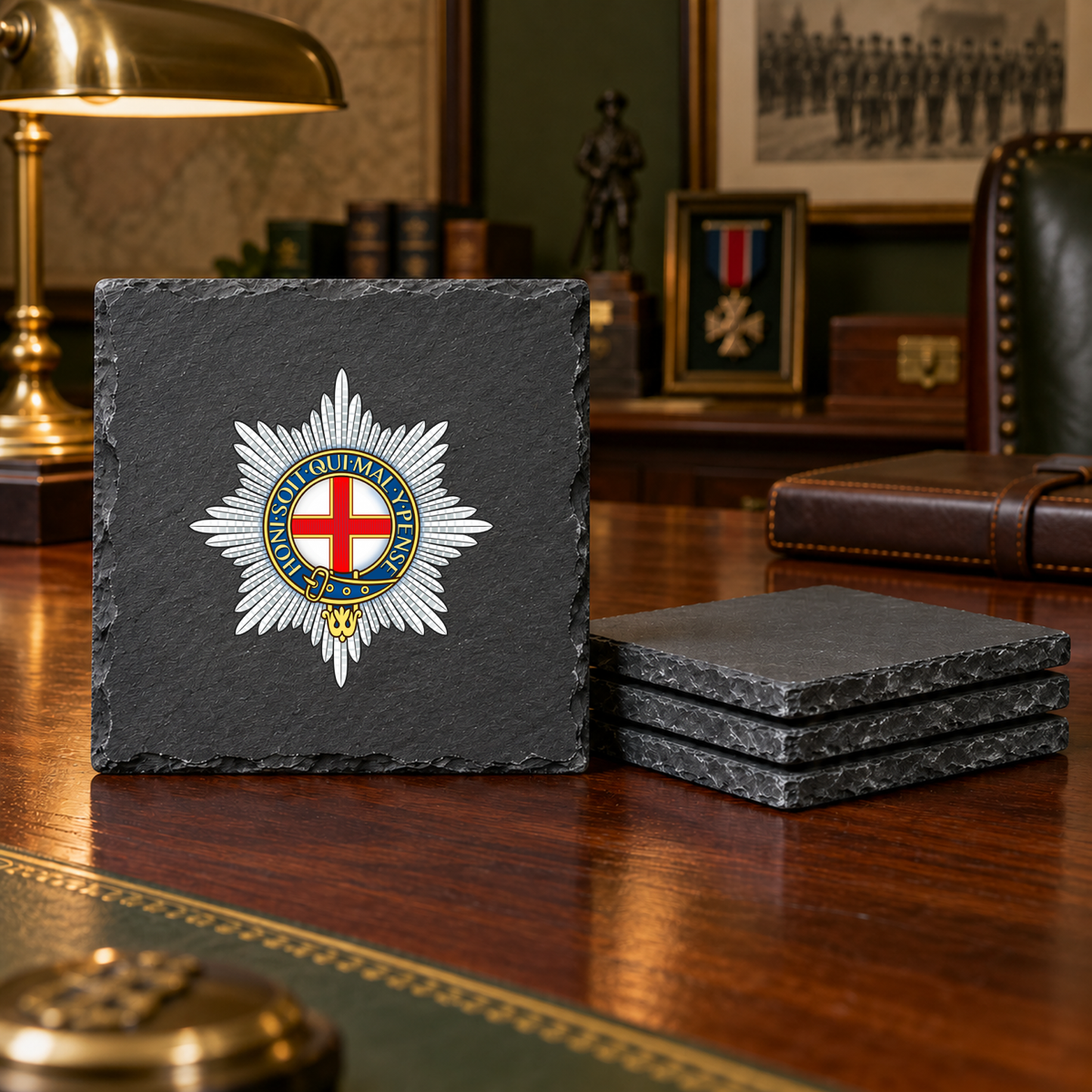 Coldstream Guards - Slate Coaster Set | The Crafty Black Dog