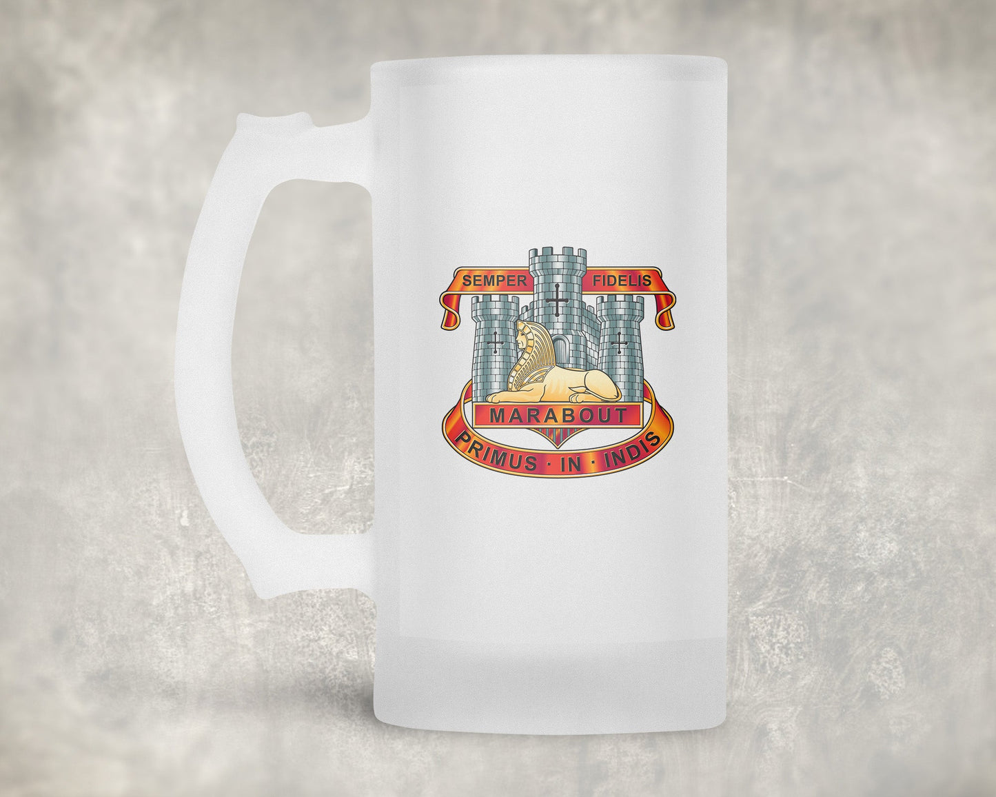 Devonshire & Dorset Regiment Crest - Frosted Stein