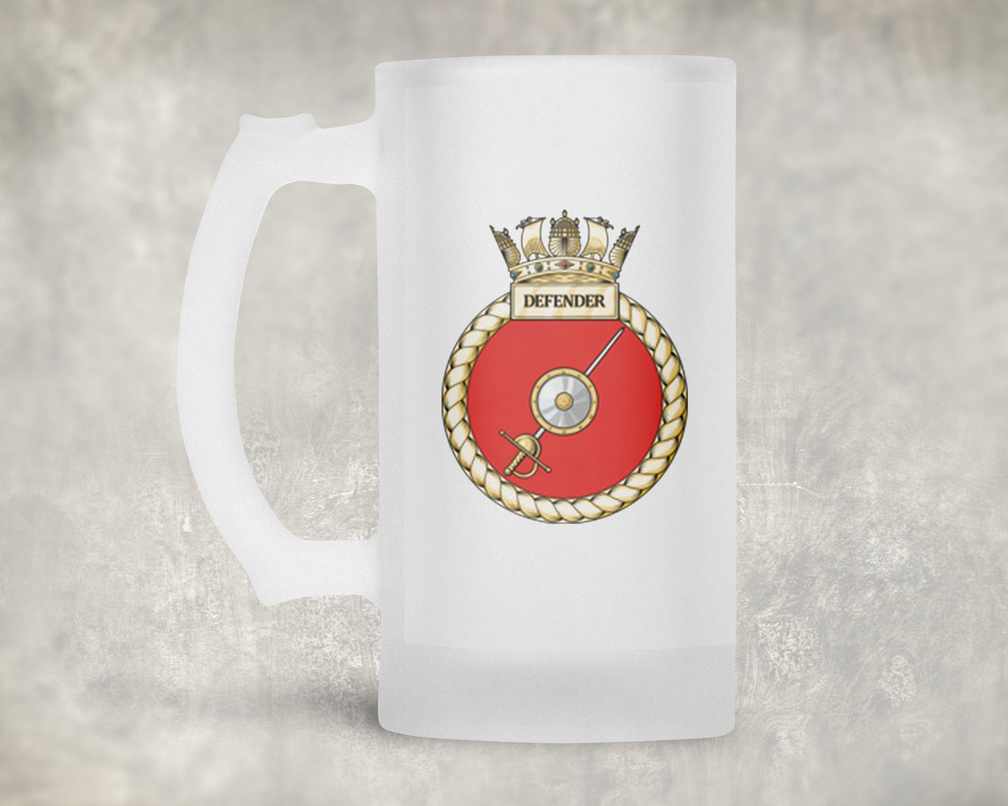 HMS Defender - Frosted Stein/Tankard/Beer Mug - Frosted Stein/Tankard/Beer Mug