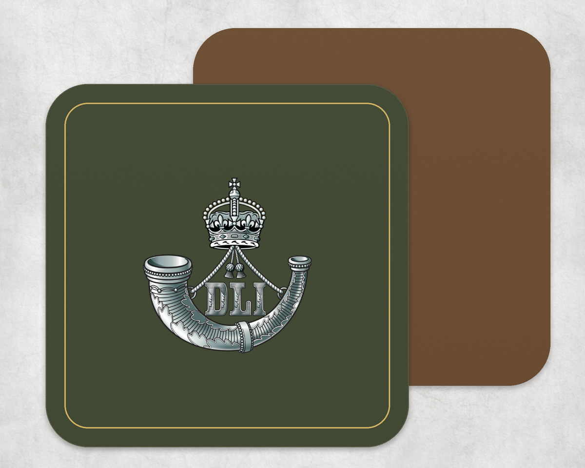 Durham Light Infantry - Placemat — Rifle_Green_Gold_Hardback_Coaster copy