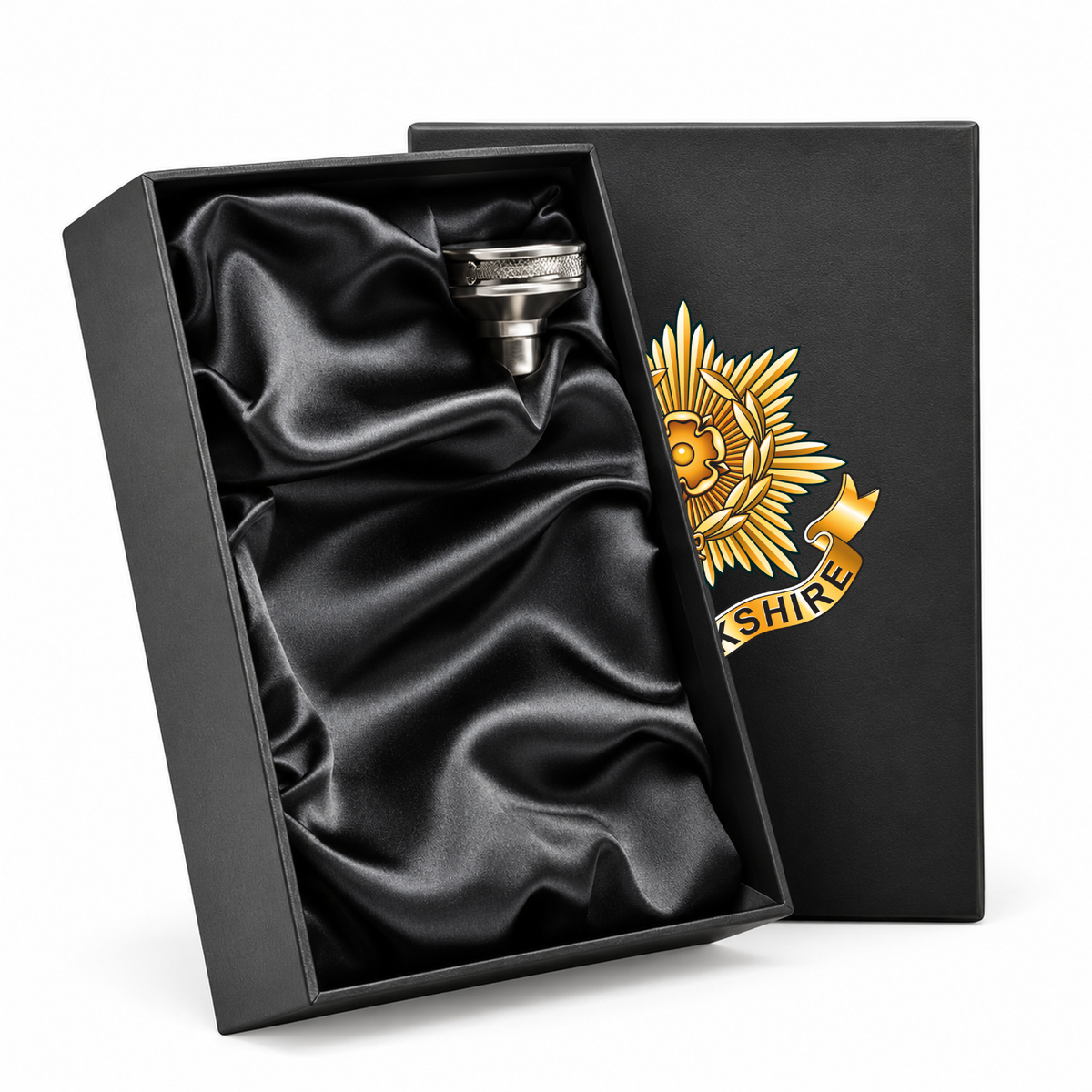 East Yorkshire Regiment - Hip Flask | The Crafty Black Dog — Hip_Flask_Rear_Lid_SHOPIFY_Smart_Object