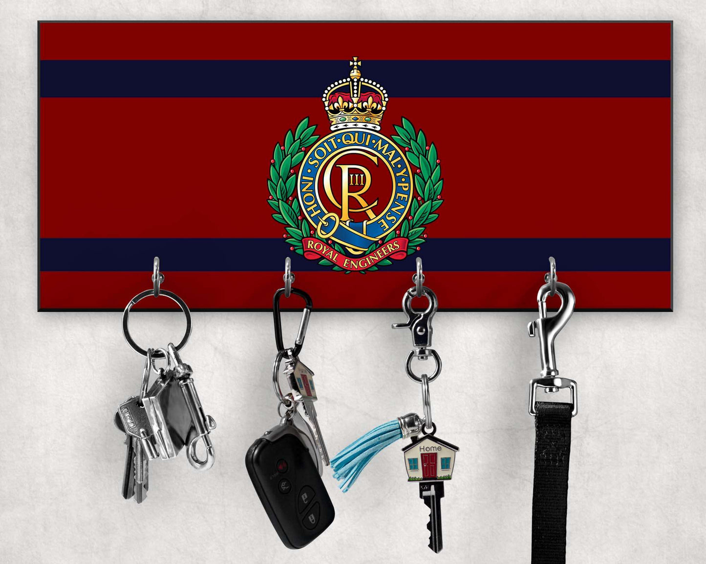 Royal Engineers - Wooden Key/Beret Hook (New King's Crown)