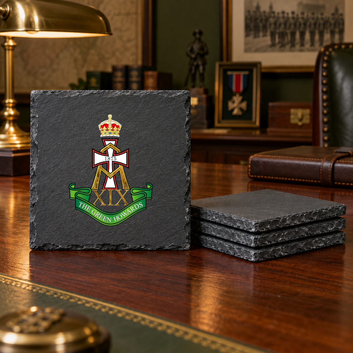Green Howards - Slate Coaster Set | The Crafty Black Dog