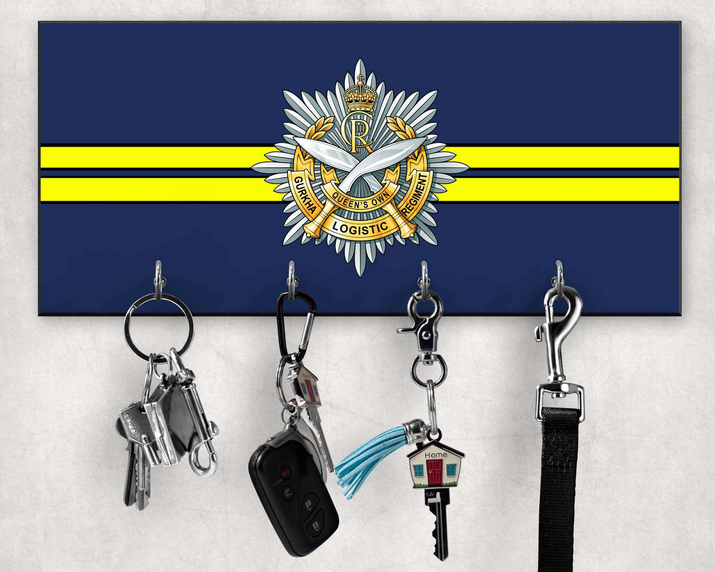 Queen's Own Gurkha Logistic Regiment RLC - Wooden Key/Beret Hook (New King's Crown)