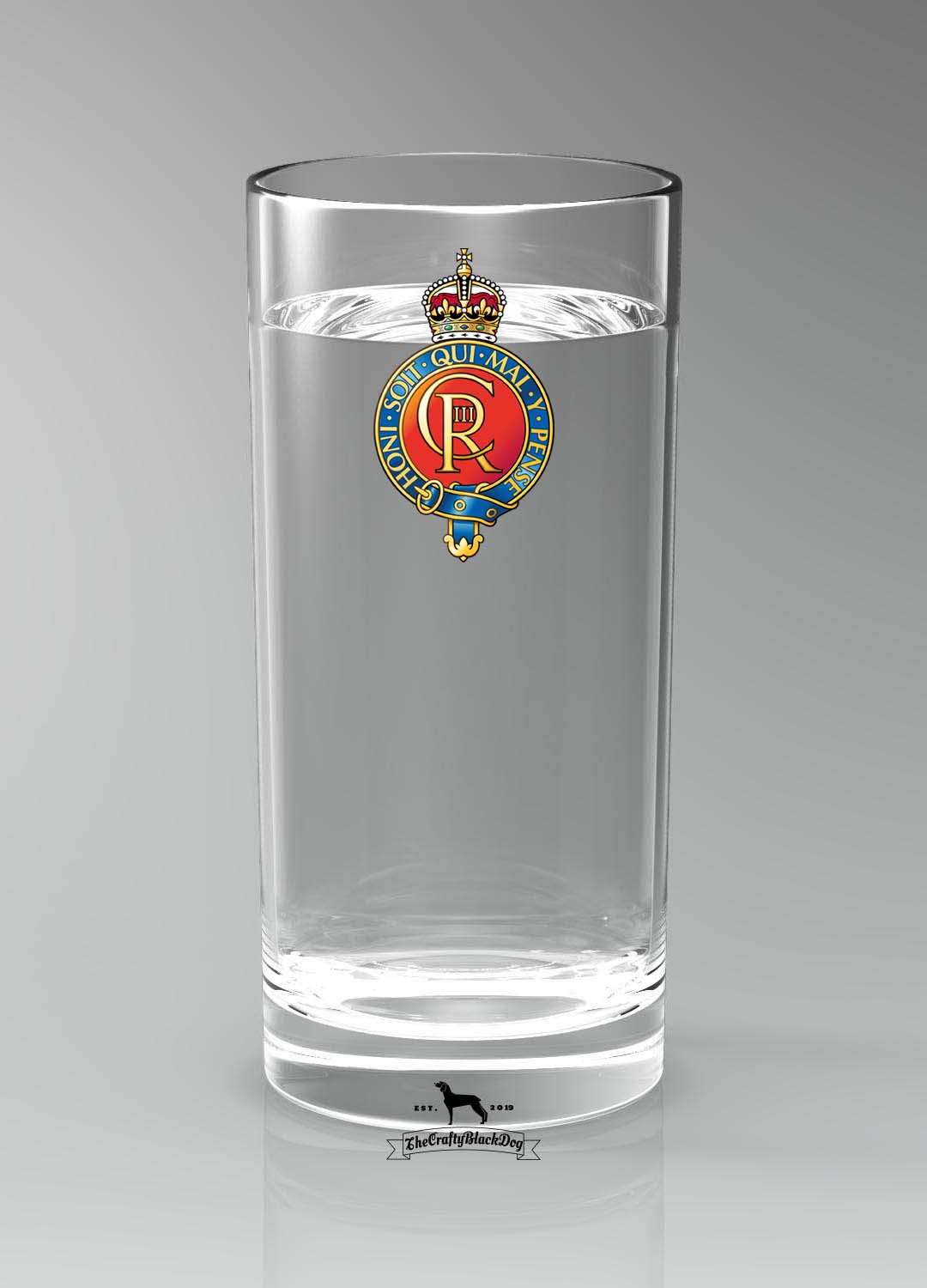 Household Cavalry - Straight Gin/Mixer/Water Glass (New King's Crown)