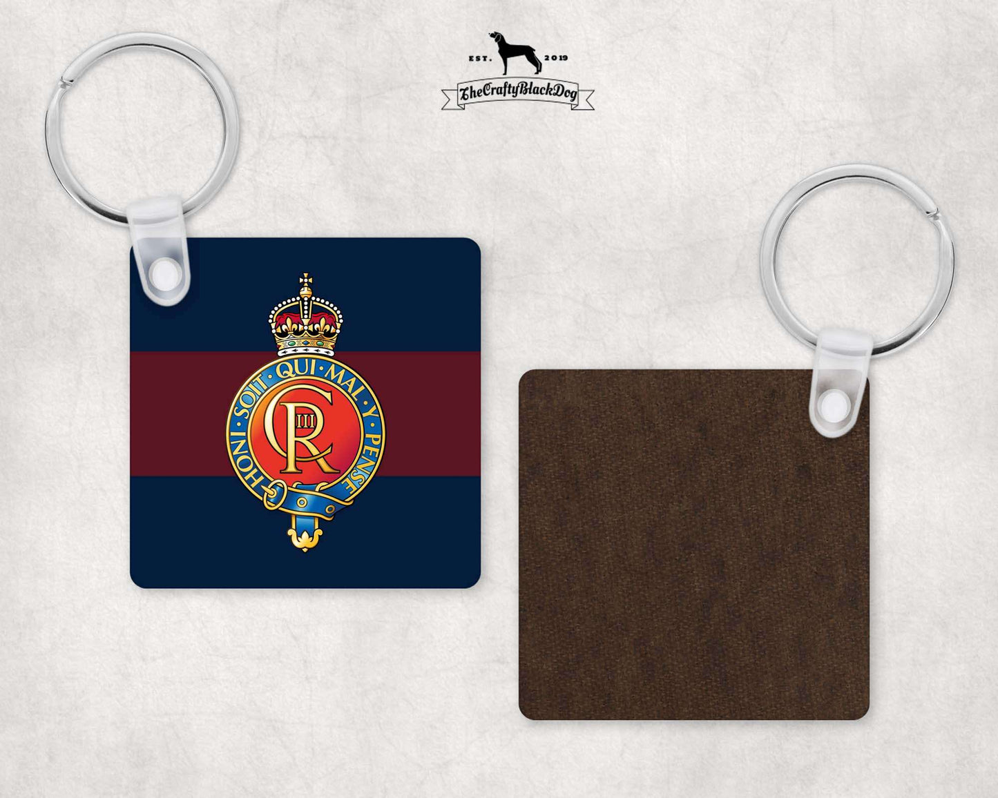 Household Cavalry - Square Key Ring (King's New Crown)