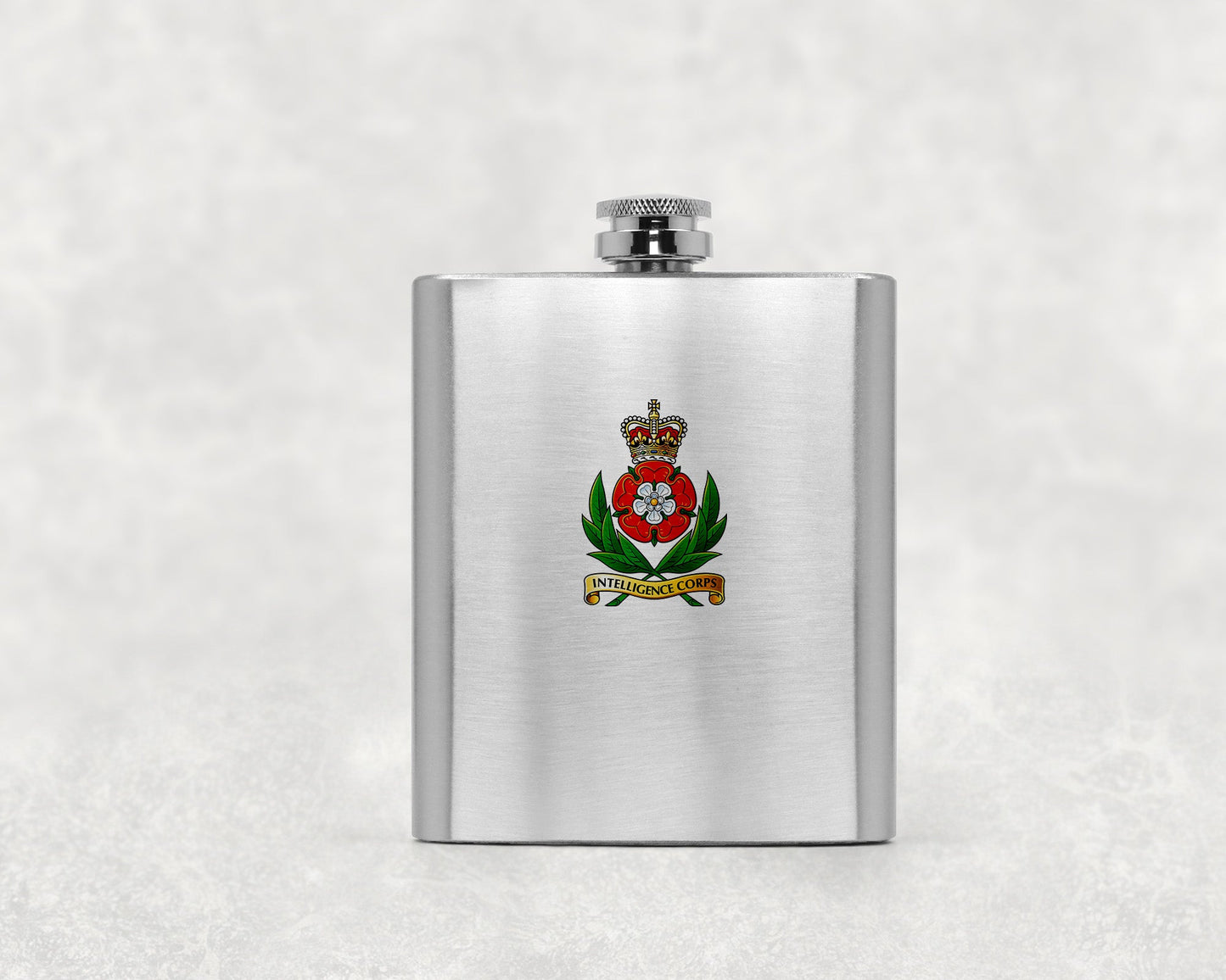 Intelligence Corps Cap Badge - Hip Flask