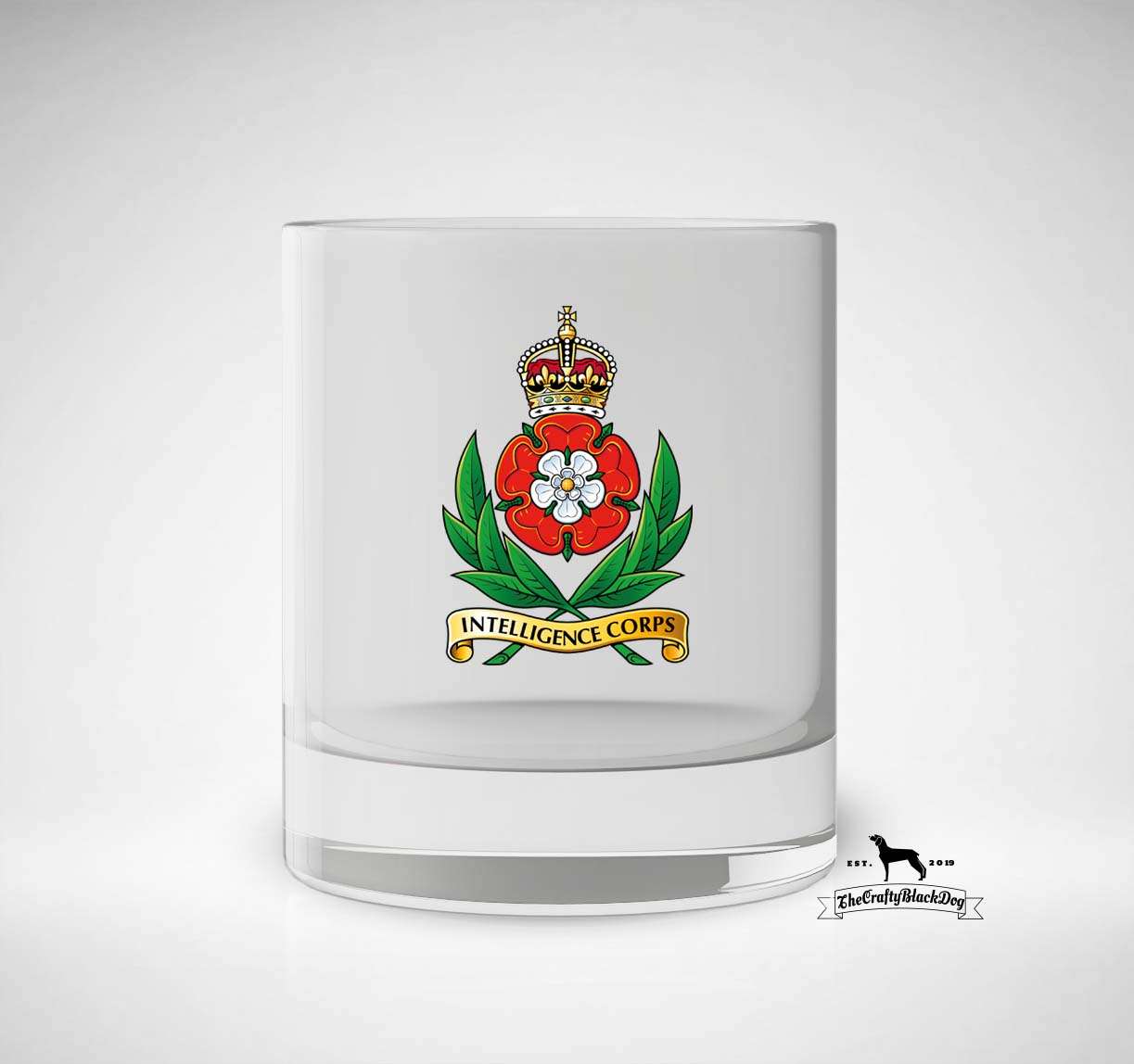 Intelligence Corps - Whiskey/Spirit Glass KC