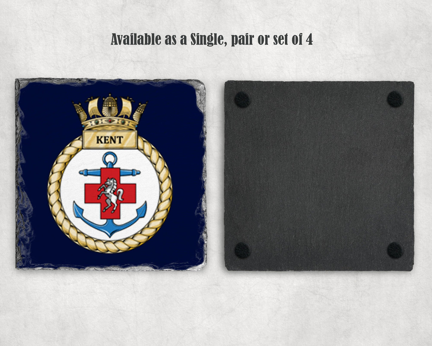 HMS Kent - Slate Coaster
