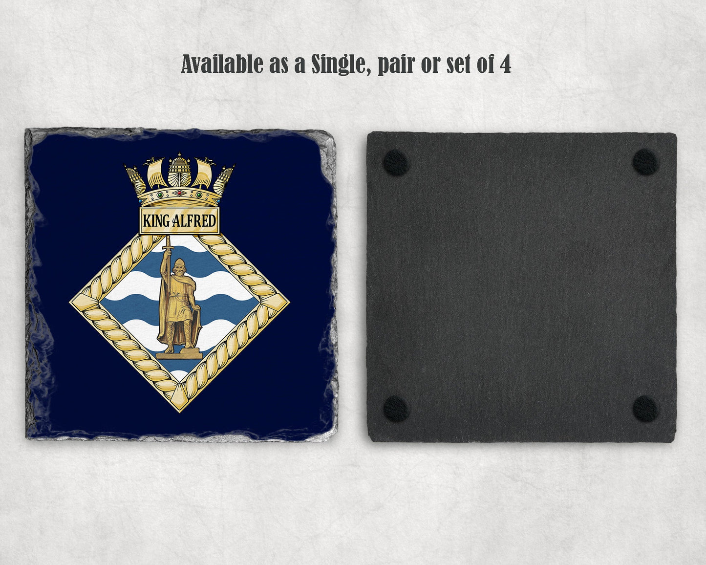 HMS King Alfred - Slate Coaster