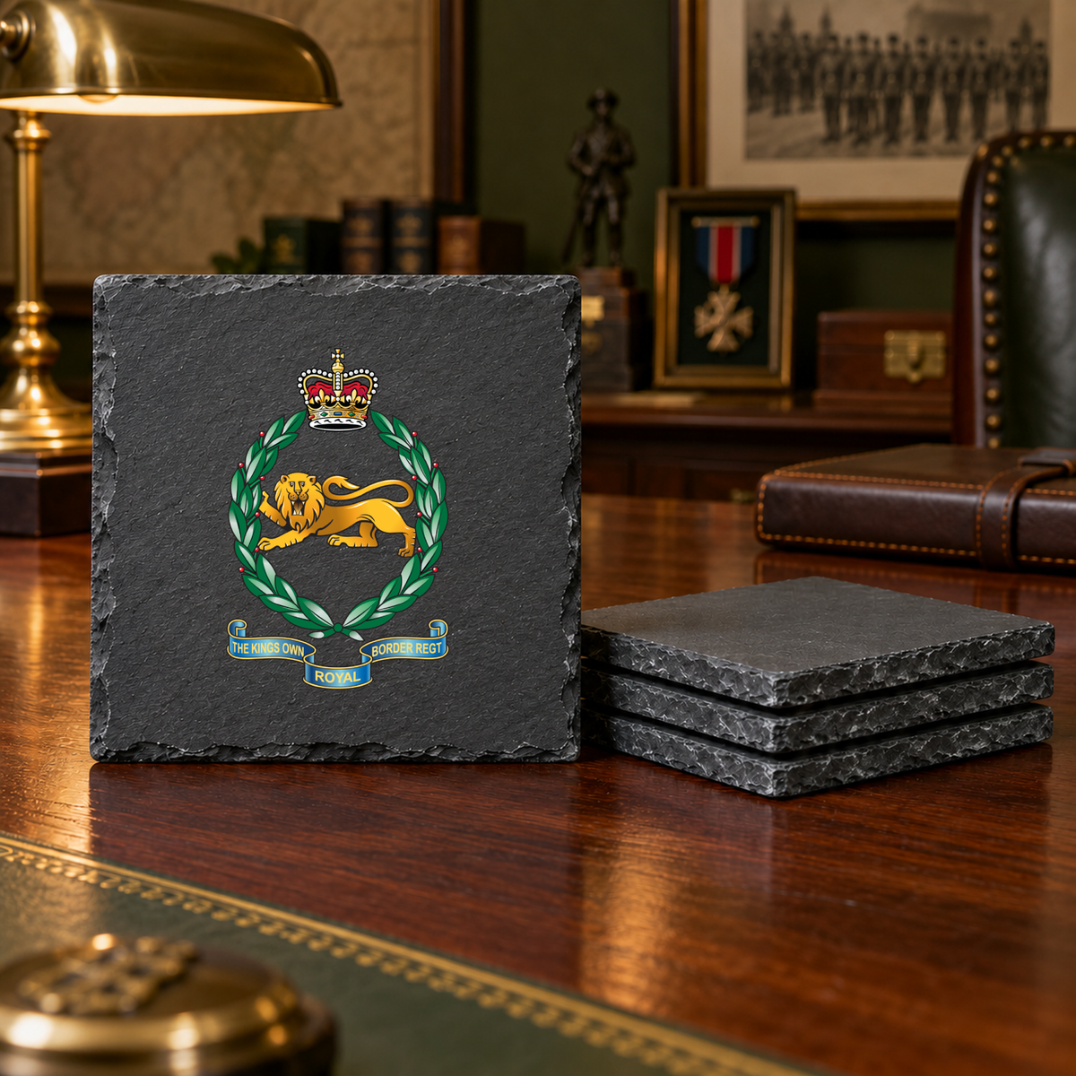 Kings Own Royal Borders - Slate Coaster Set | The Crafty Black Dog