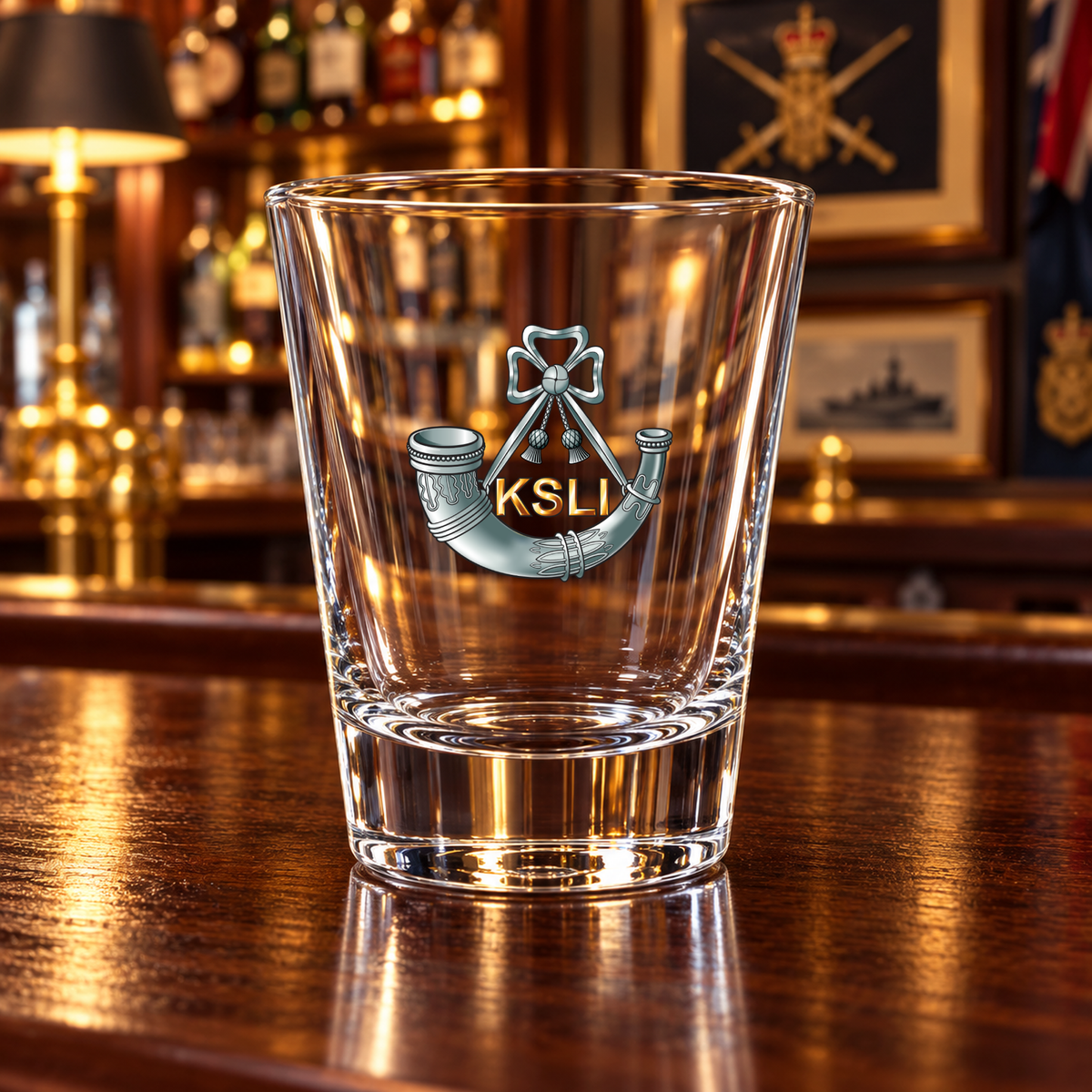 Kings Shropshire Light Infantry - Shot Glasses | The Crafty Black Dog — Frosted_Shot_Glass_Military_Bar_Smart_Object copy