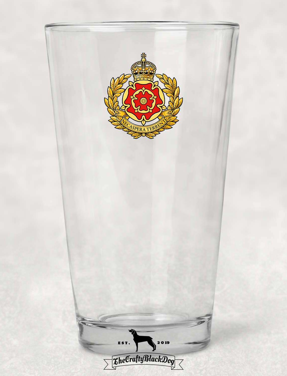 Duke of Lancaster Regiment - Pint Glass (New King's Crown)